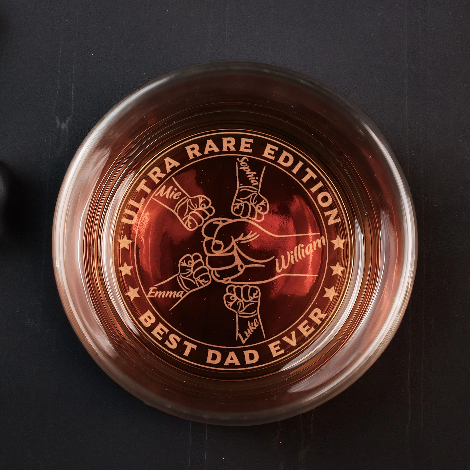 Best Dad Ever Ultra Rare Edition - Personalized Engraved Whiskey Glass - Image 4