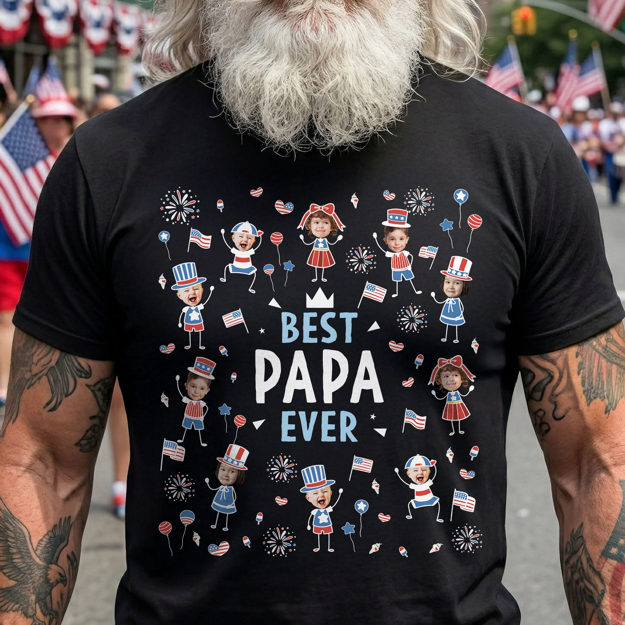 Best Dad Ever USA Flag - Personalized Shirt - Image 4