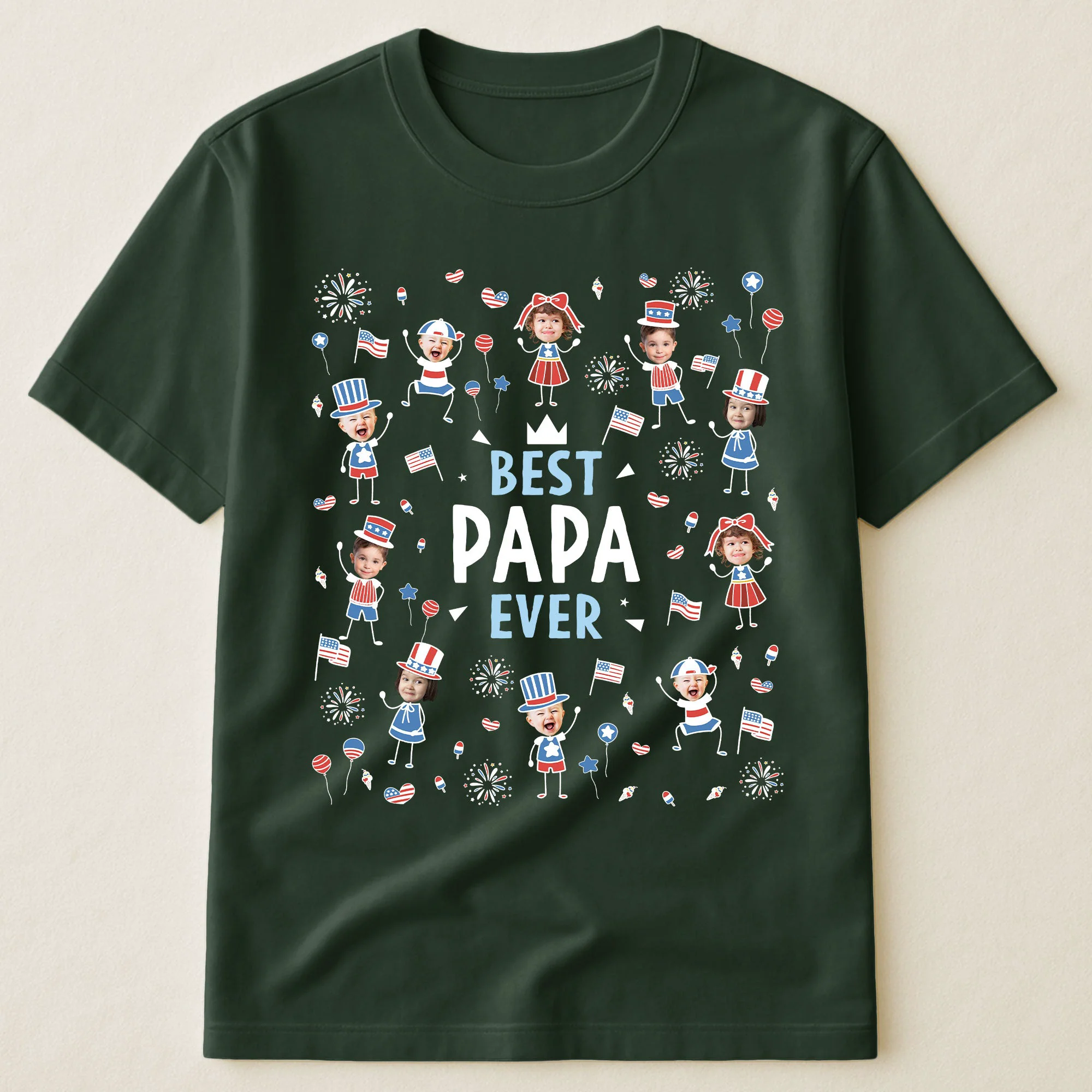 Best Dad Ever USA Flag - Personalized Shirt - Image 5