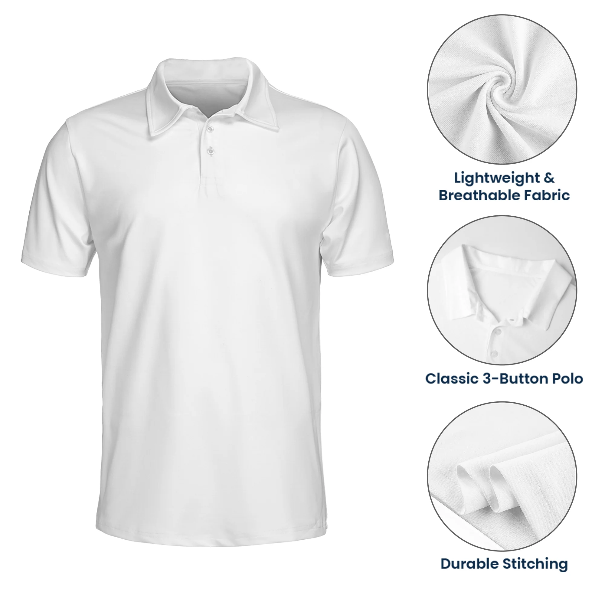 Best Dad, Grandpa By Par, Cute Kids Art, Toile De Jouy - Personalized Polo Shirt - Image 5