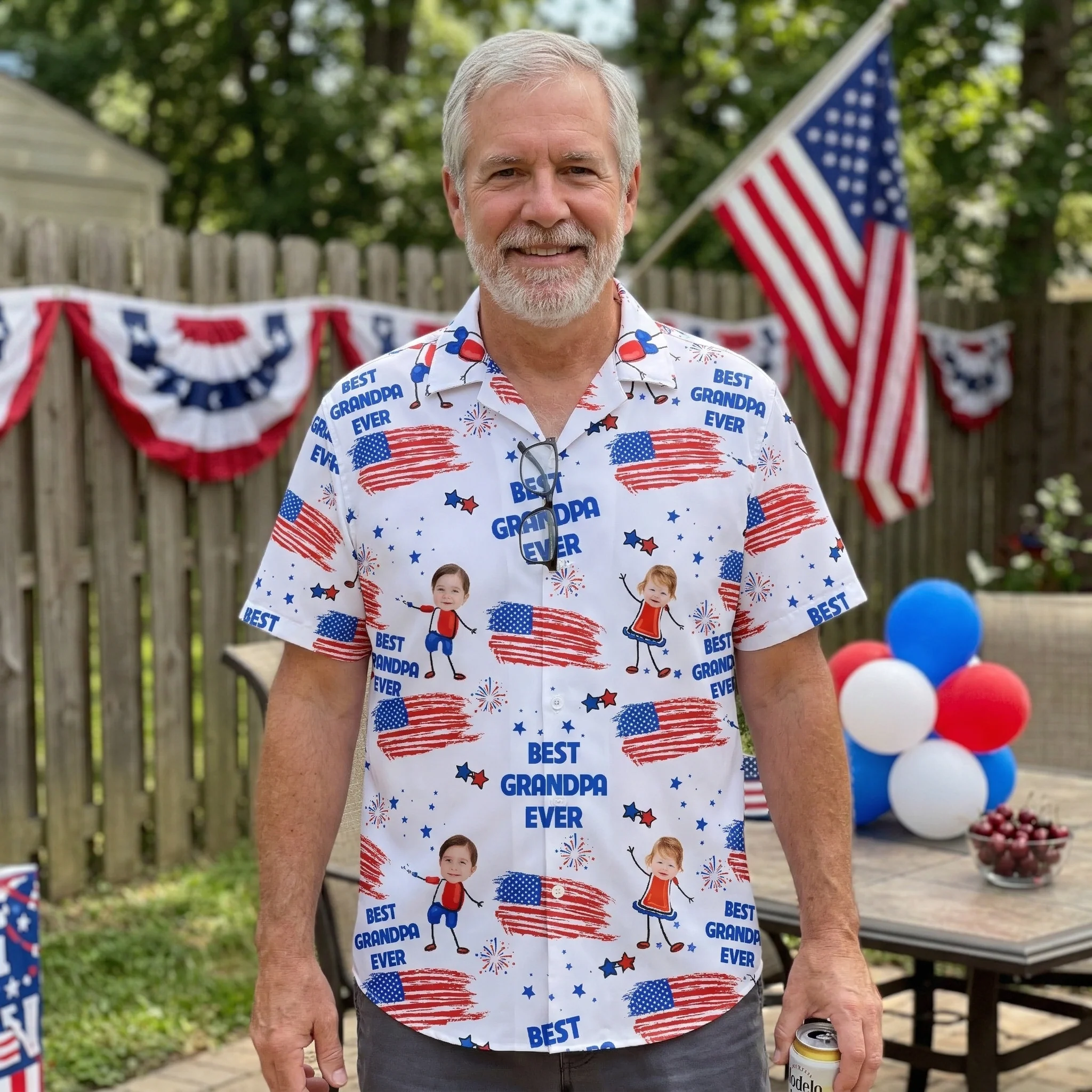 Best Dad Grandpa Ever Custom Photo - Personalized Hawaiian Shirt - Image 2