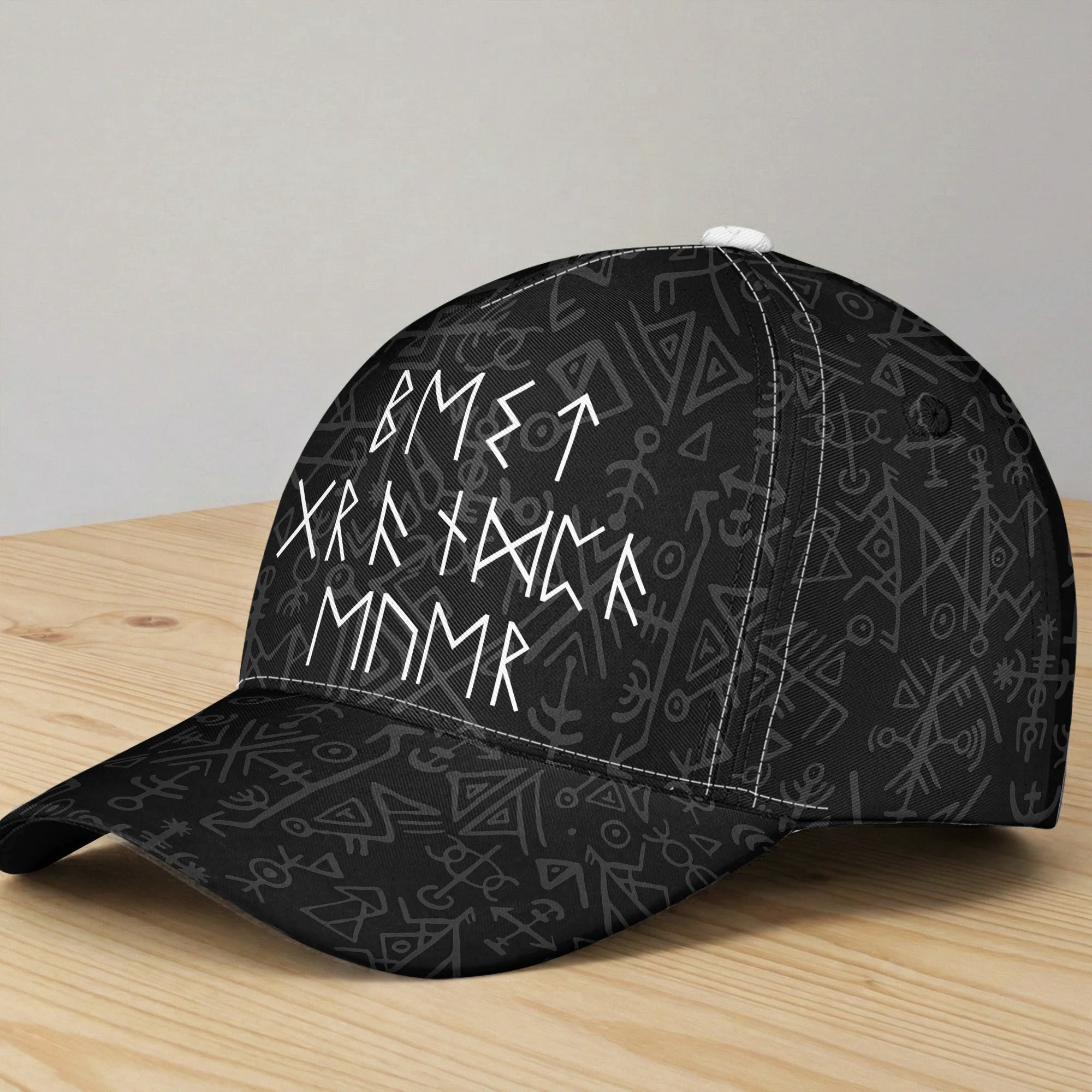 Best Dad Grandpa Ever In Viking Runes - Personalized Cap - Image 2
