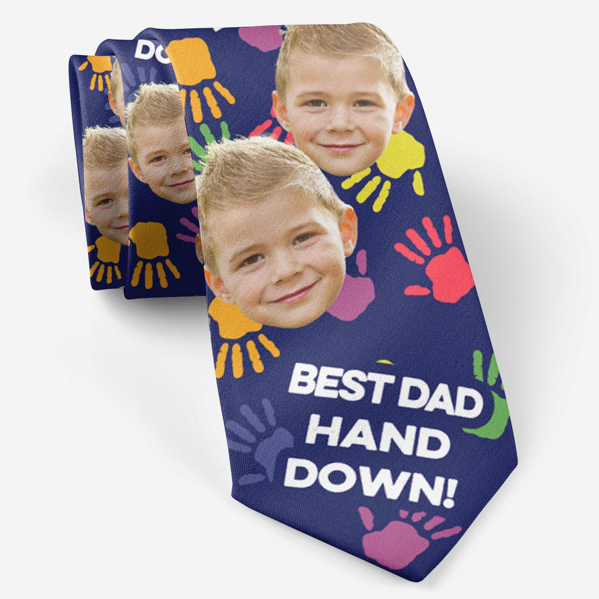 Best Dad Hand Down - Personalized Custom Photo Tie - Image 5