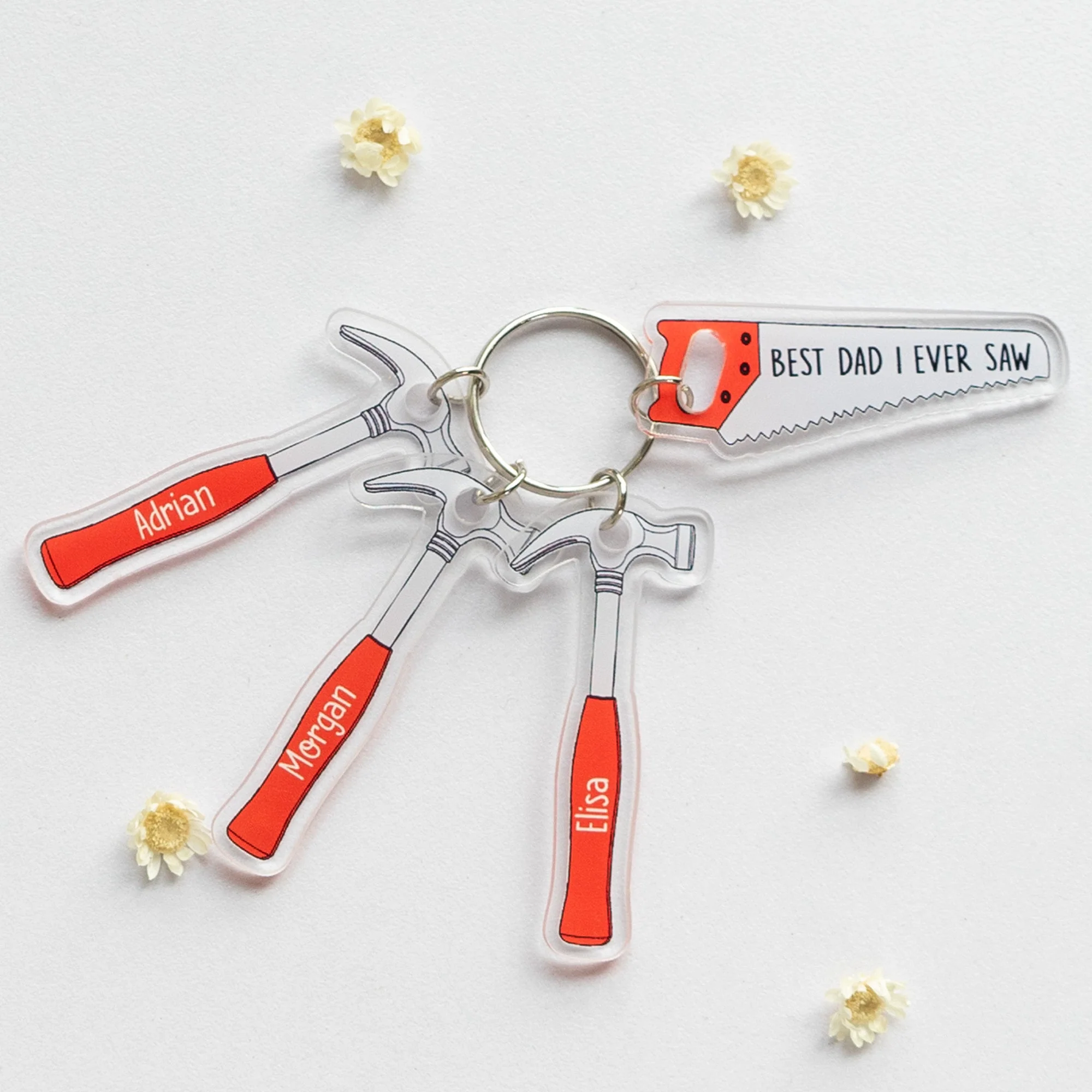 Best Dad I Ever Saw - Personalized Acrylic Keychain - Image 2