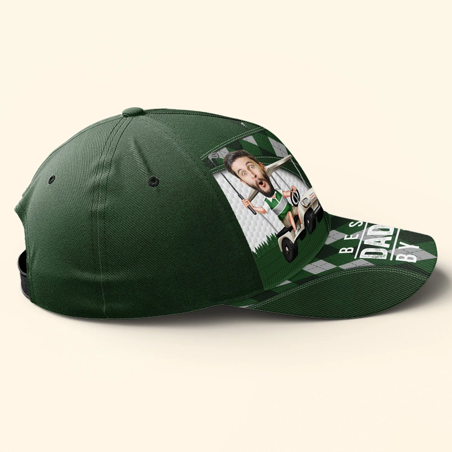 Best Daddy By Par For Dad Grandpa Papa Custom Kids Names - Personalized Photo Classic Cap - Image 4