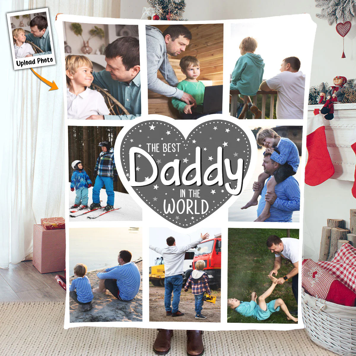 Best Daddy In The World - Personalized Photo Blanket - Image 9