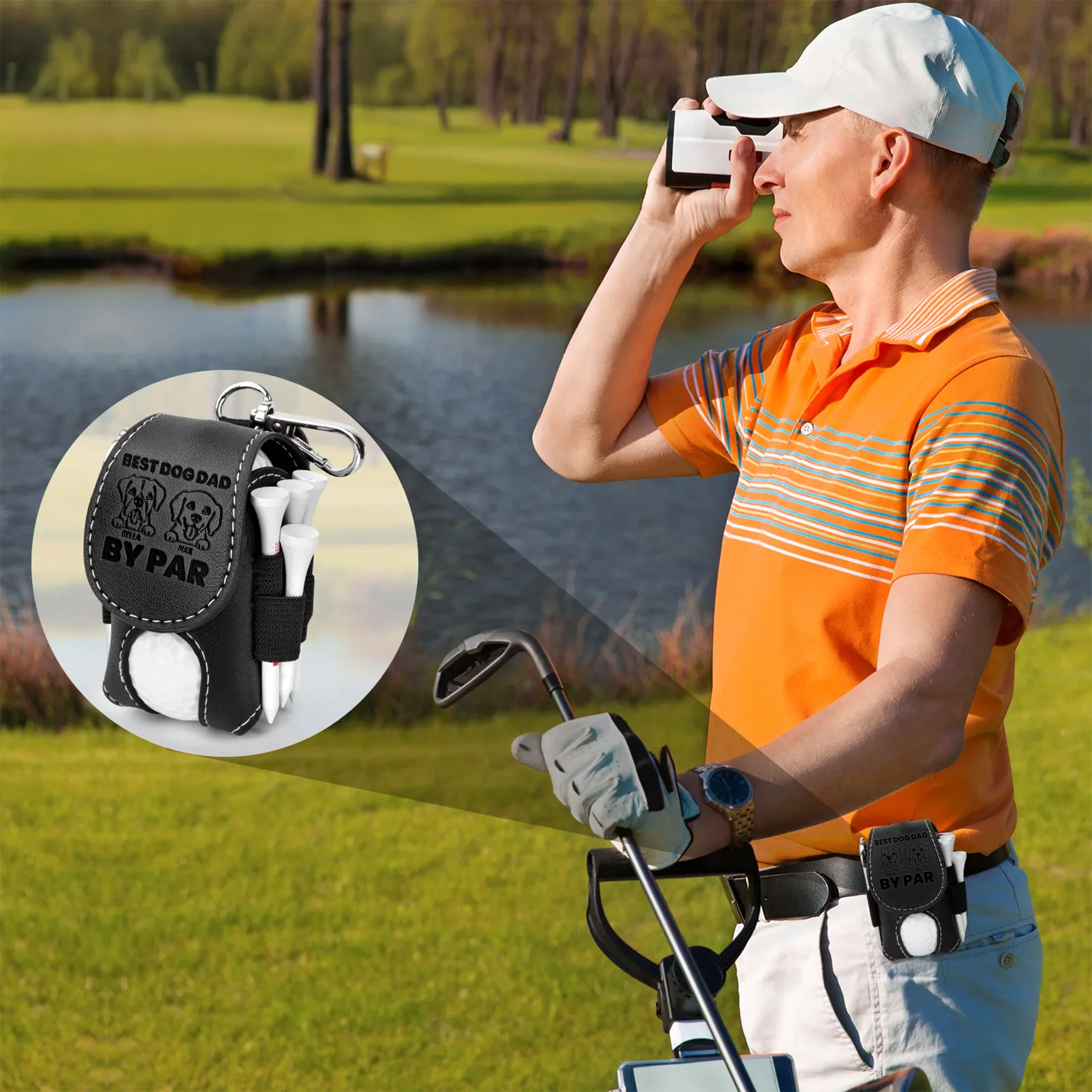 Best Dog Dad By Par - Personalized Golf Ball Holder - Image 5