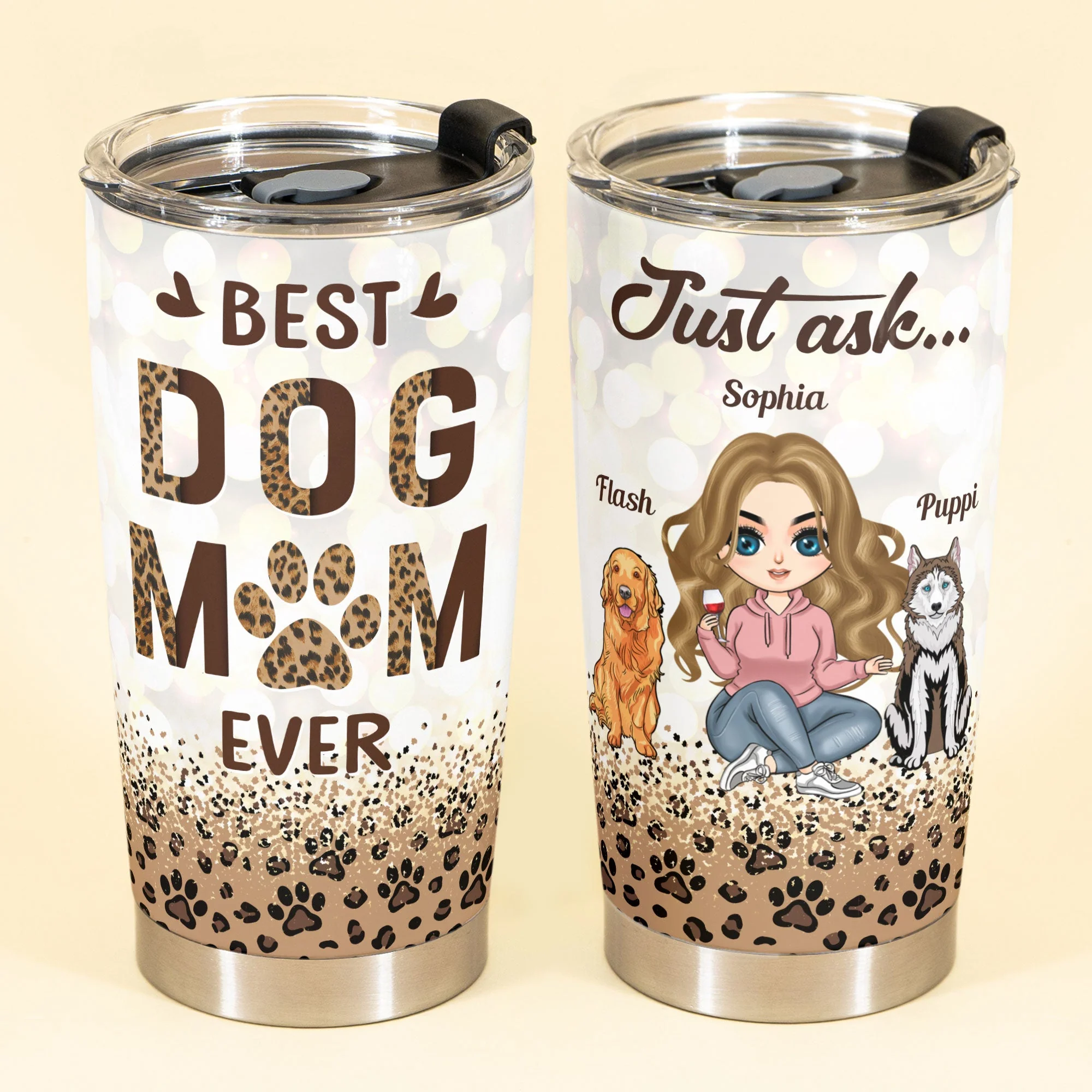 Best Dog Mom Ever - Personalized Tumbler Cup - Birthday Gift For Dog Lovers Dog Mom - Cool Girl - Image 2