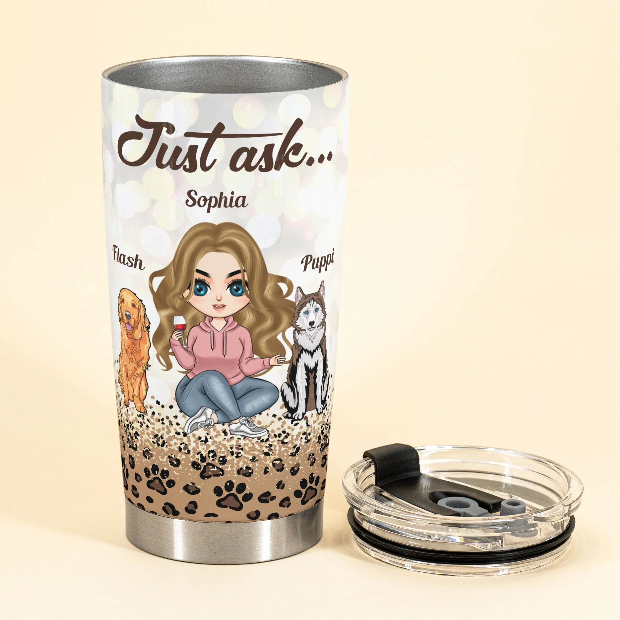 Best Dog Mom Ever - Personalized Tumbler Cup - Birthday Gift For Dog Lovers Dog Mom - Cool Girl - Image 3