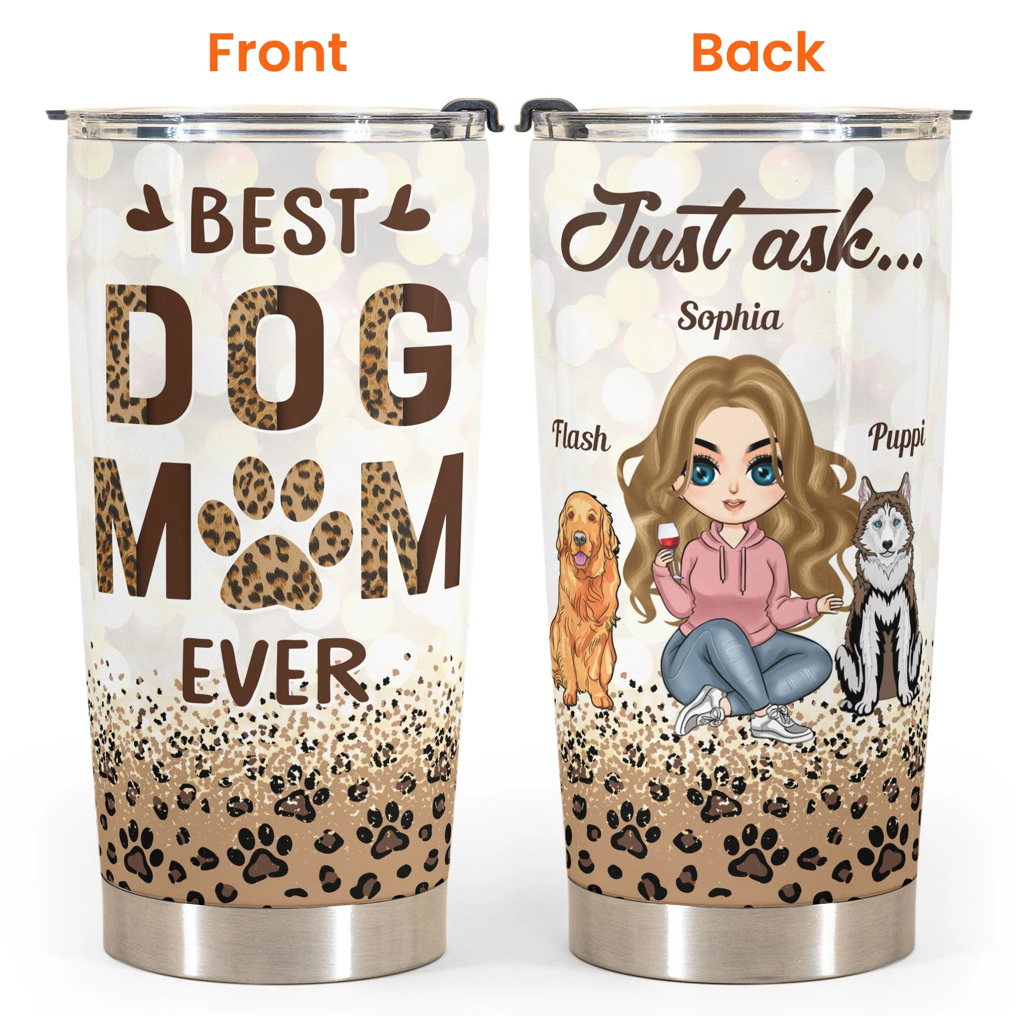 Best Dog Mom Ever - Personalized Tumbler Cup - Birthday Gift For Dog Lovers Dog Mom - Cool Girl - Image 4