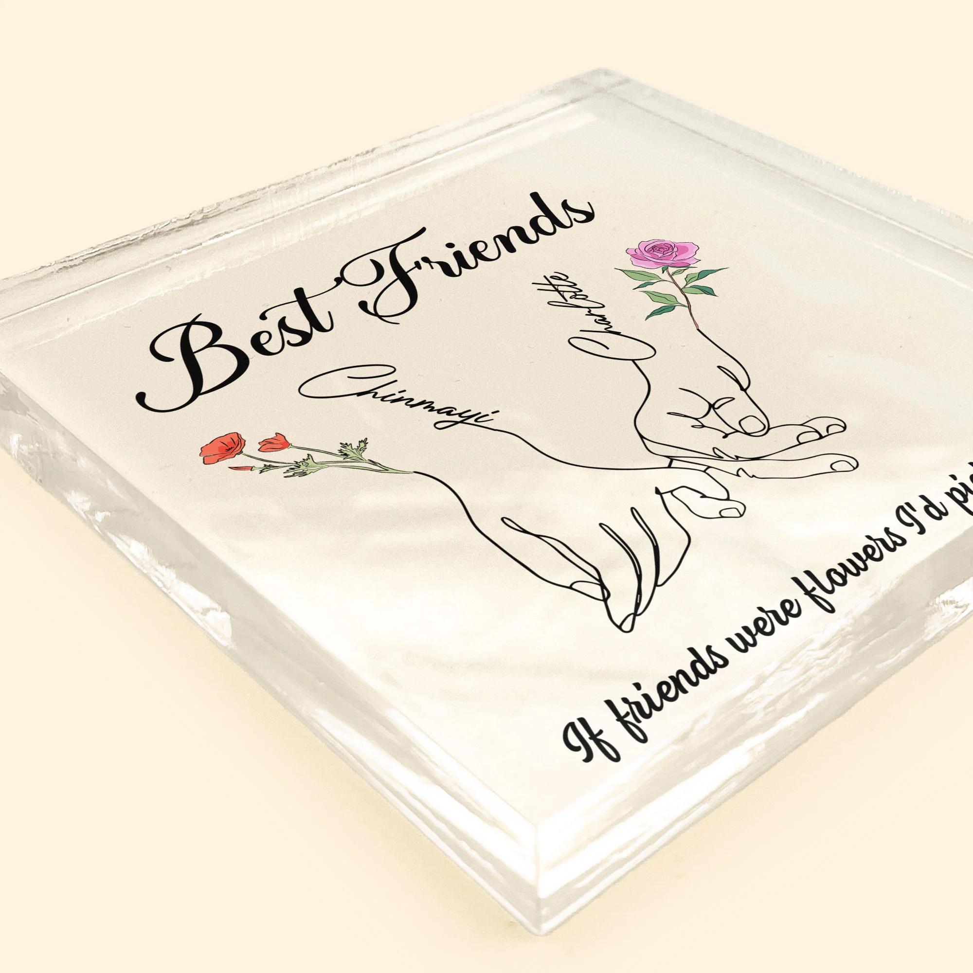 Best Friends Birth Month Flower - Personalized Acrylic Plaque - Image 7