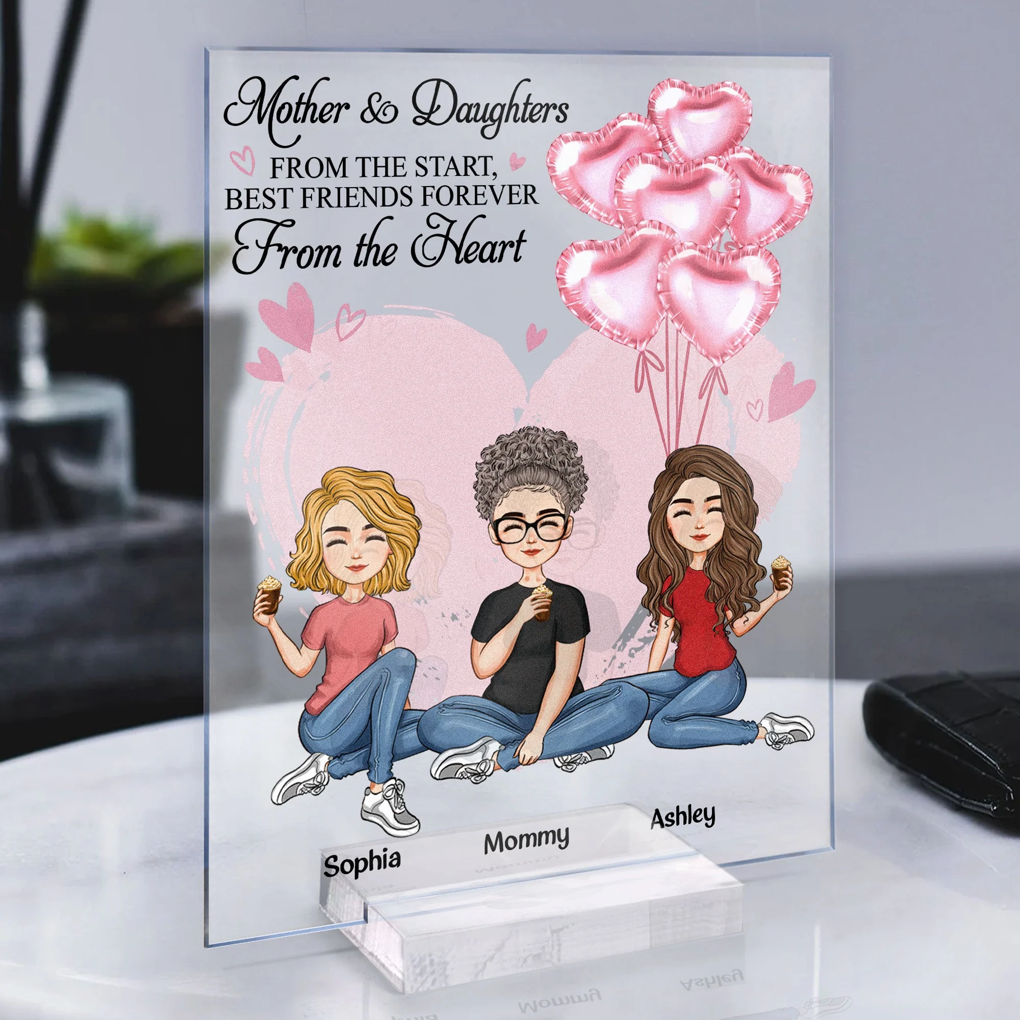Best Friends Forever From The Heart - Personalized Acrylic Plaque - Mother's Day, Loving, Birthday Gift For Mom, Mother, Mama - Image 3