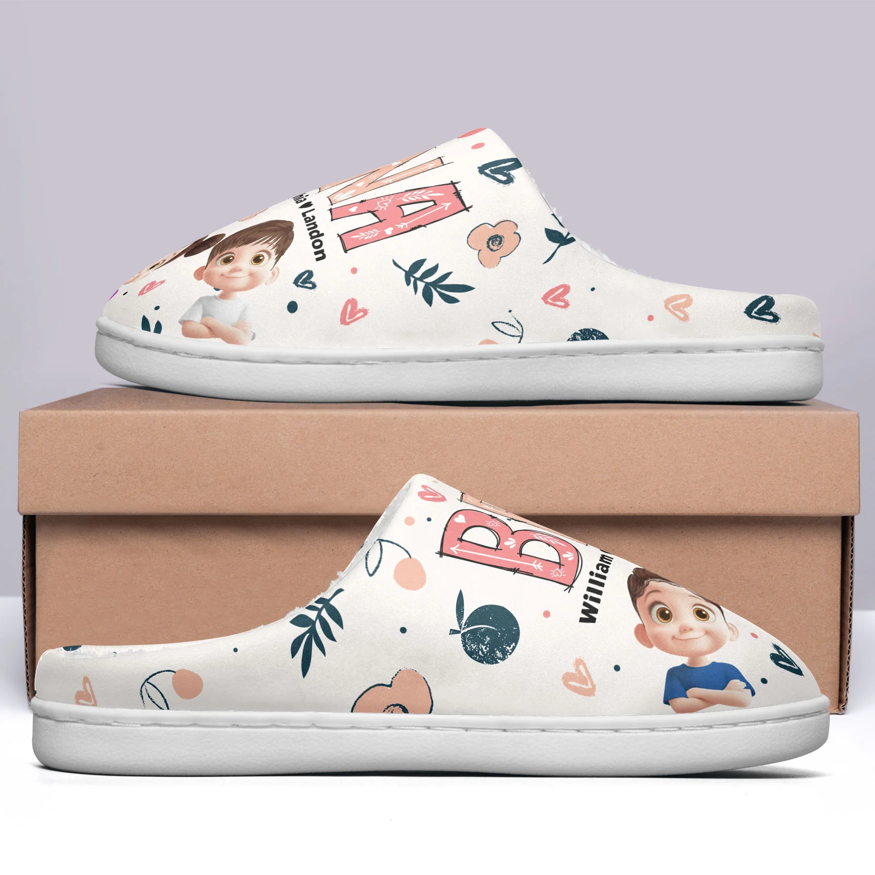 Best Grandma Custom Cute Grandkids - For Gigi, Nana, Mimi, Custom Nicknames - Personalized Slippers - Image 3