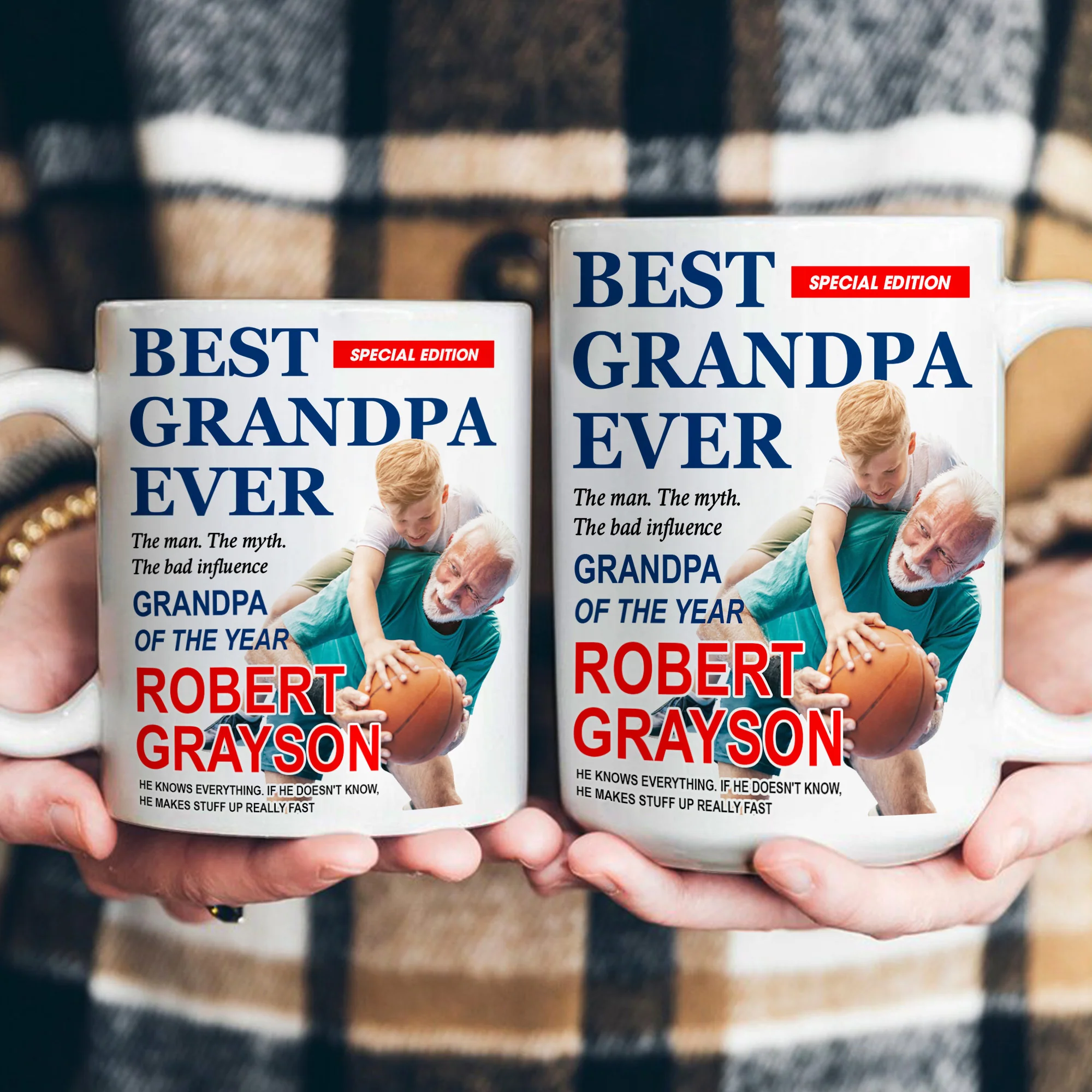 Best Grandpa Ever Special Edition - Personalized Photo Mug - Image 5