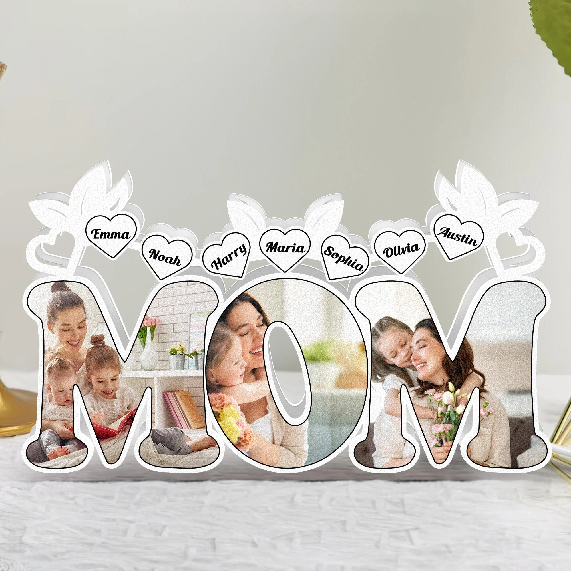 Best Mom Custom Kids Names & Photo Mother's Day - Personalized Photo Light Box - Image 2
