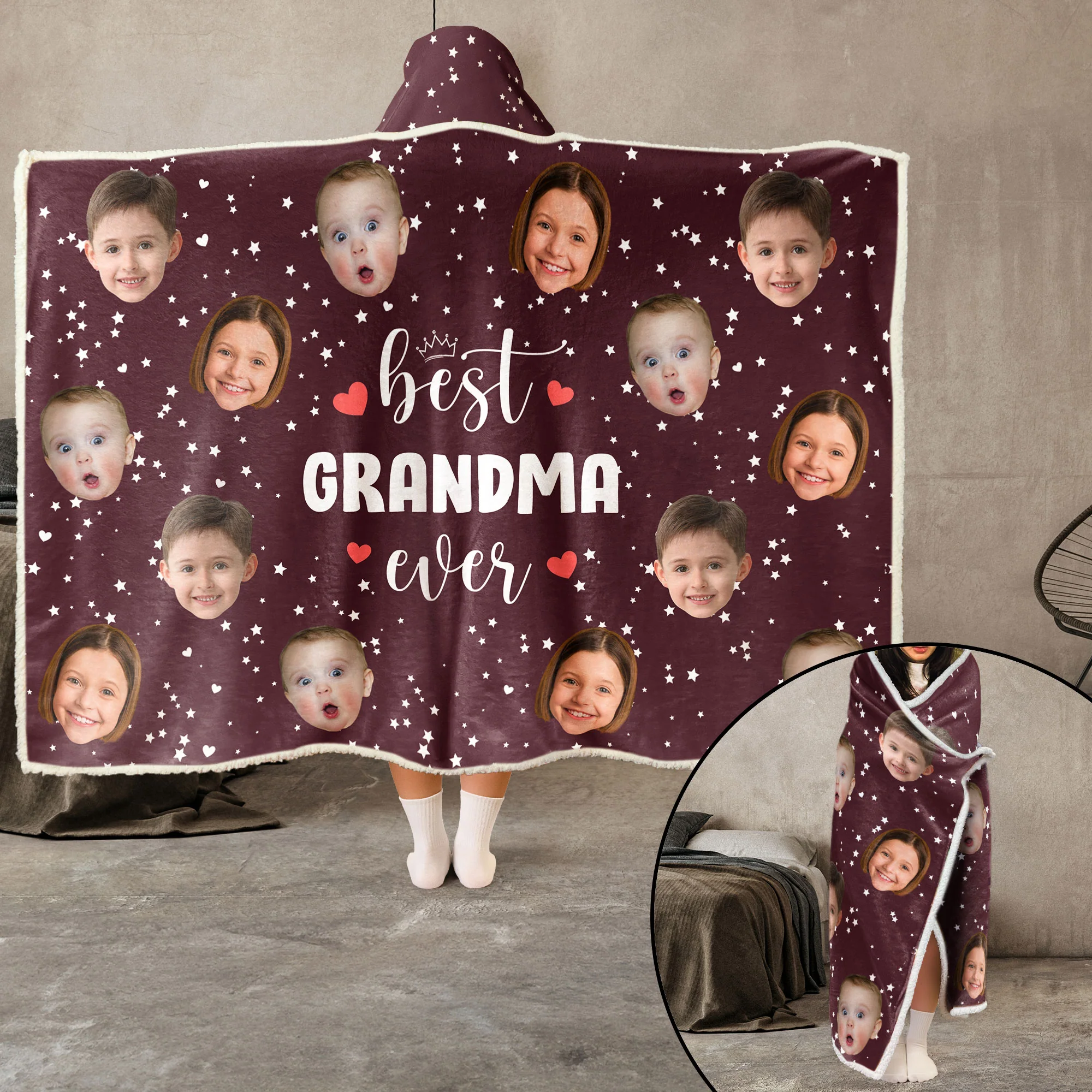 Best Mom Ever, Best Dad Ever - Personalized Photo Wearable Blanket Hoodie - Image 4