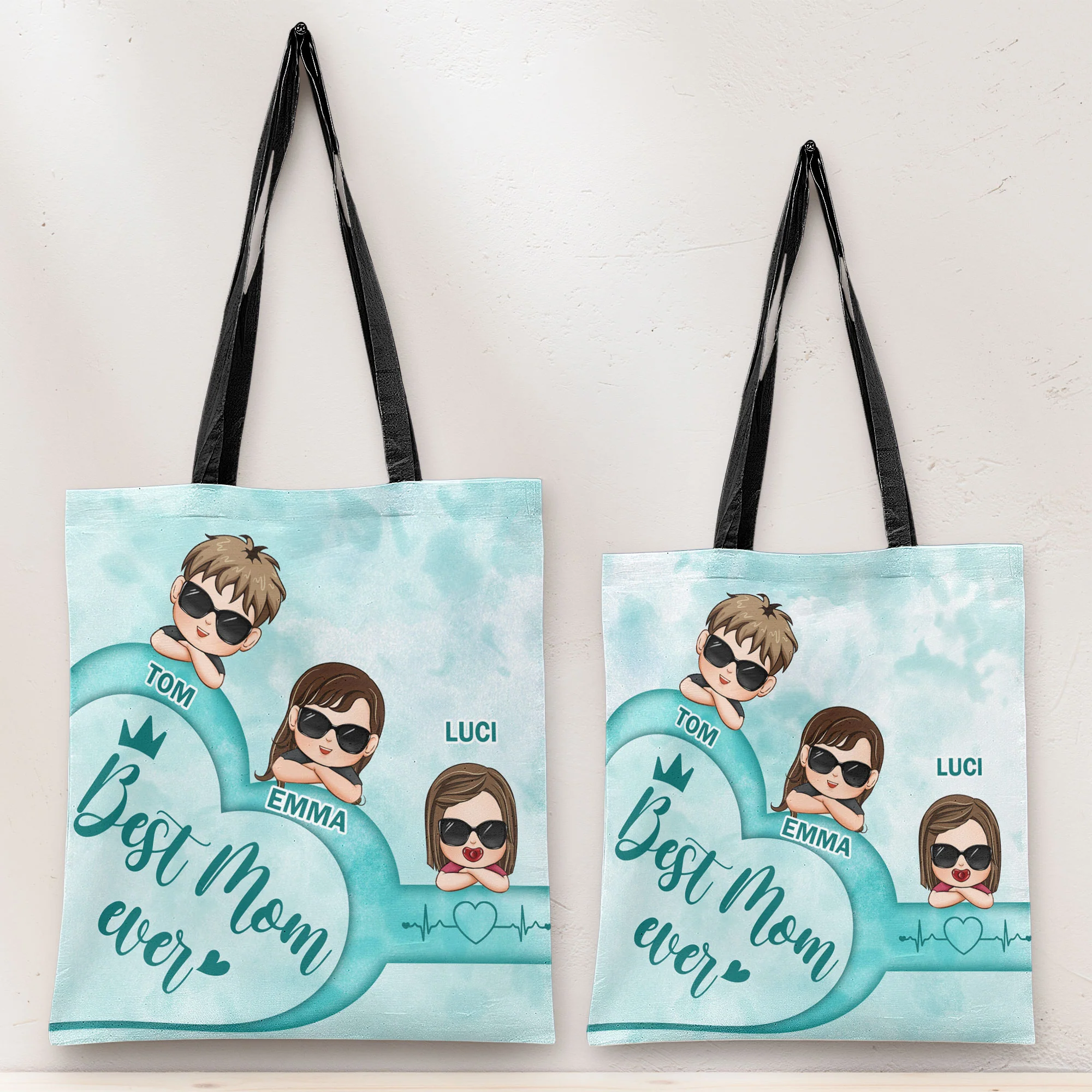 Best Mom Ever, Best Mama Ever - Personalized Tote Bag - Image 2