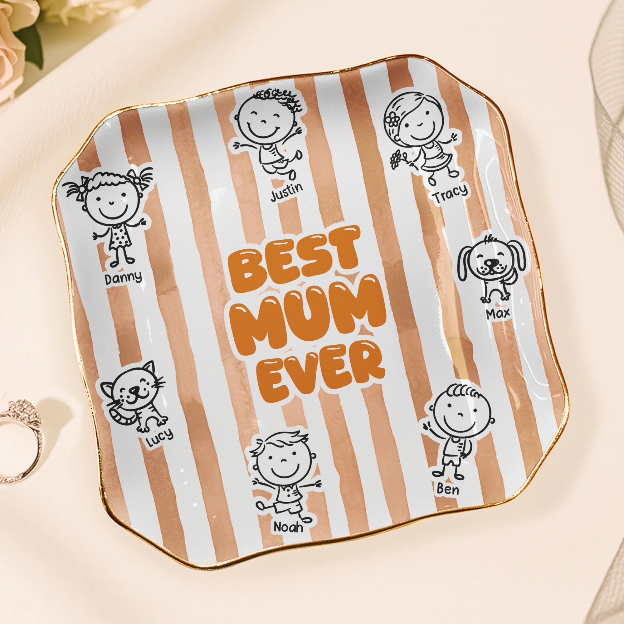 Best Mom Ever Doodle - Personalized Jewelry Dish - Image 5