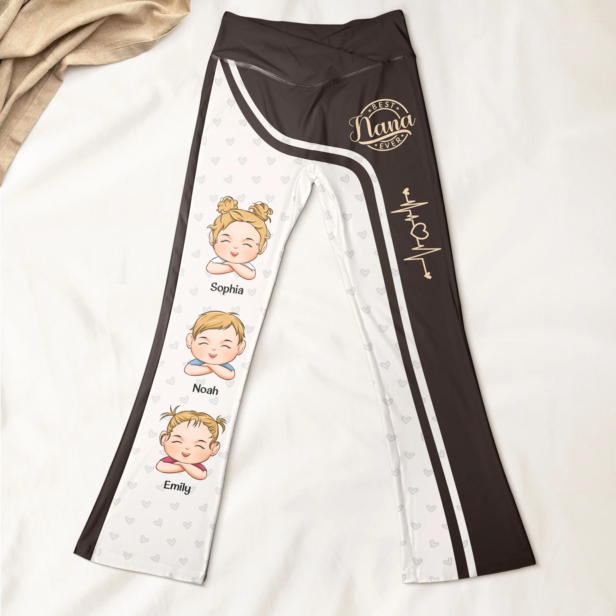 Best Nana Ever - Personalized Flare Leggings - Image 2