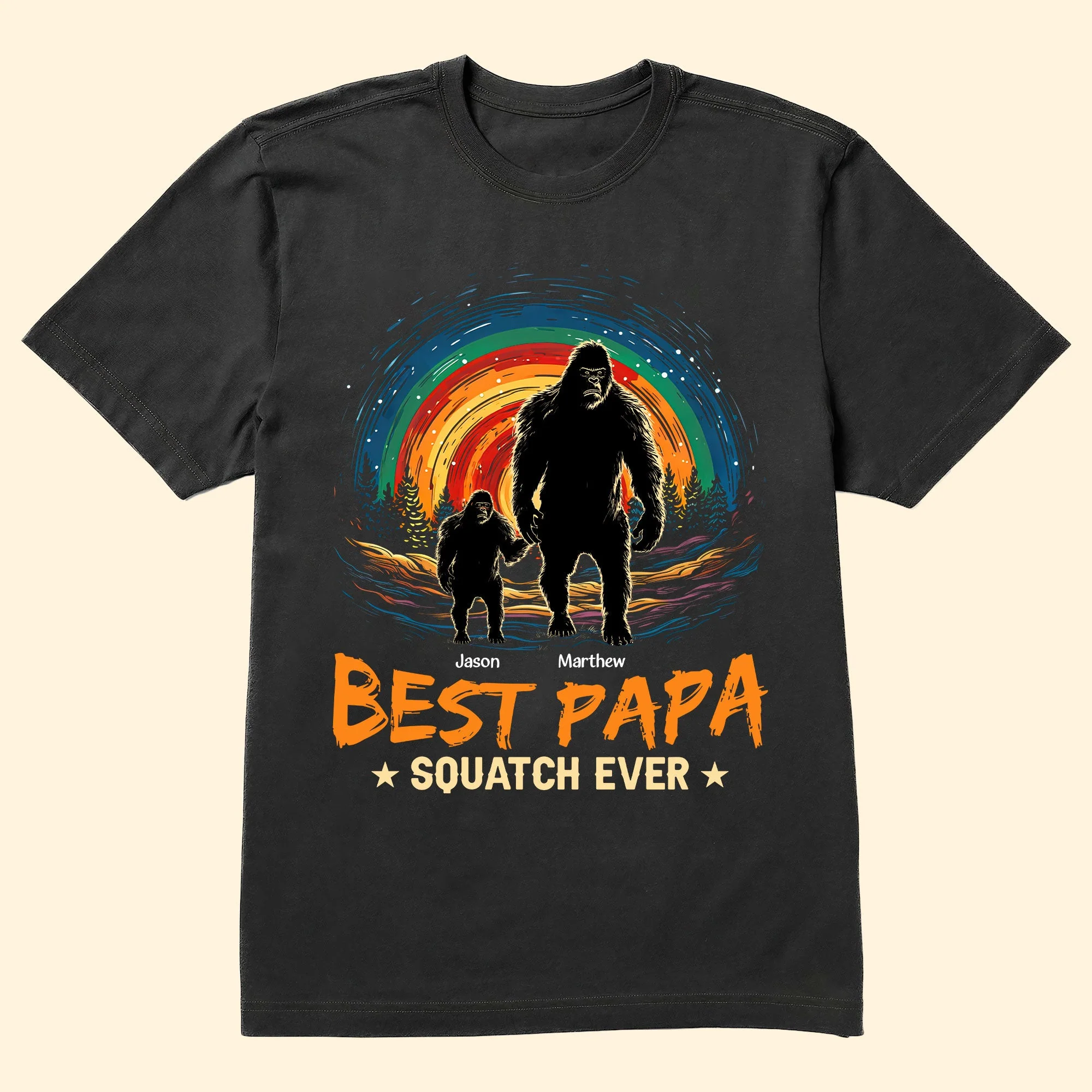Best Papa Squatch Ever Bigfoot - Personalized Shirt - Image 3