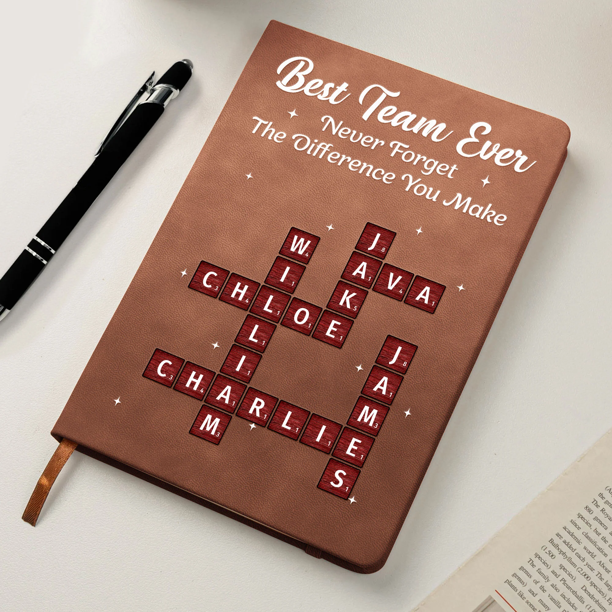 Best Team Ever - Custom Crossword Puzzle - Exchange Gifts, Bulk Office Gifts For Coworkers - Personalized Journal - Image 5