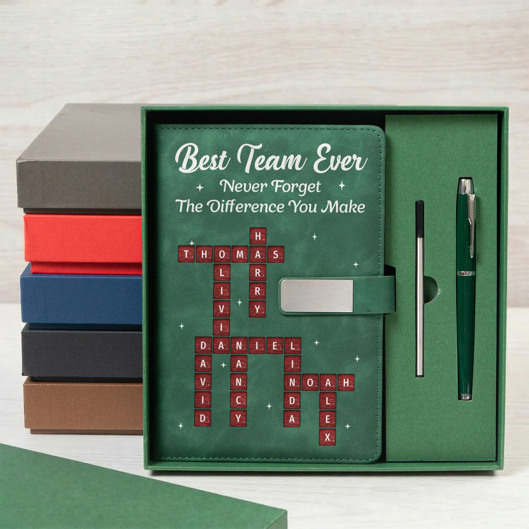 Best Team Ever - Custom Crossword Puzzle - Exchange Gifts, Bulk Office Gifts For Coworkers - Personalized Notebook Set - Image 6