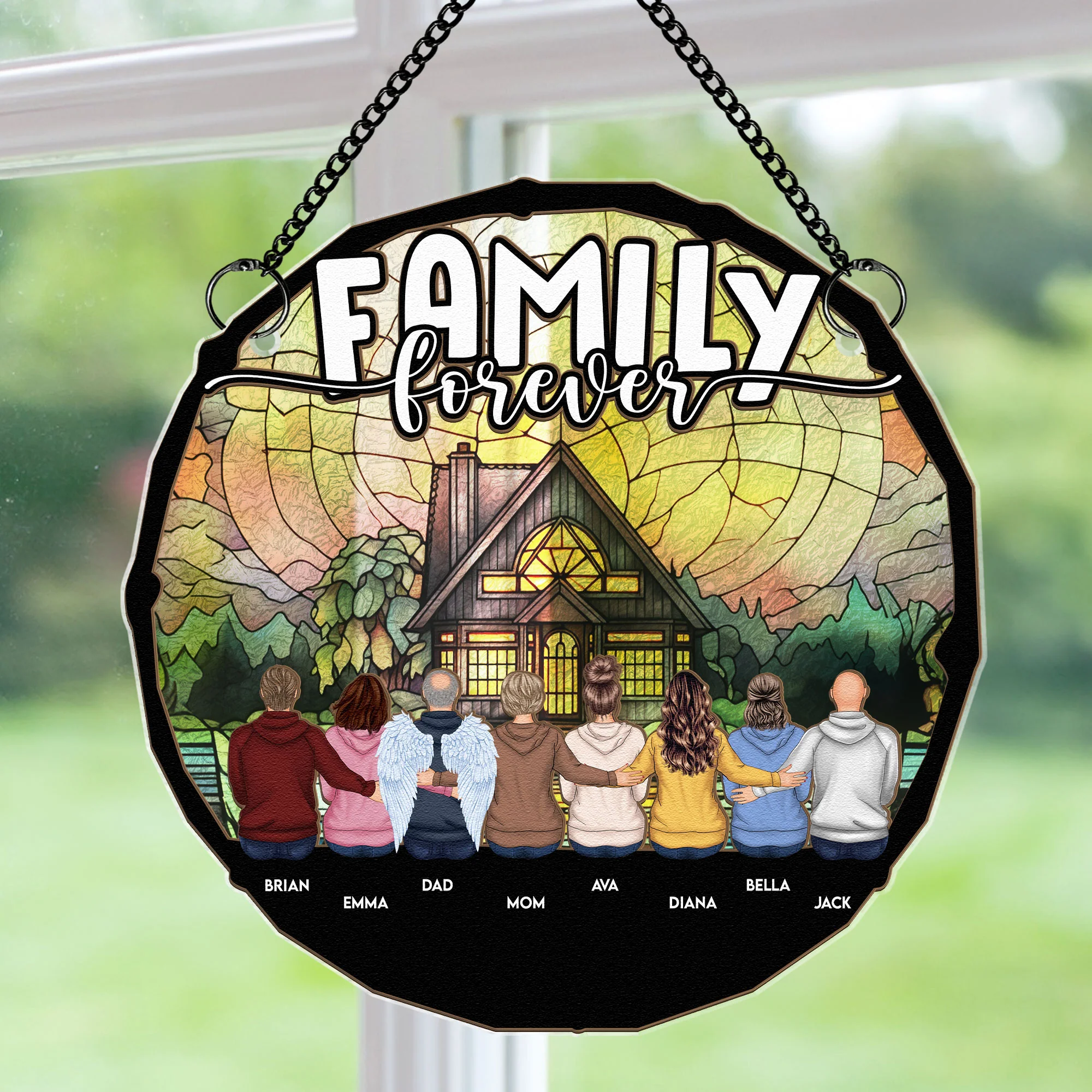 Besties For Life - Personalized Window Hanging Suncatcher Ornament - Image 3