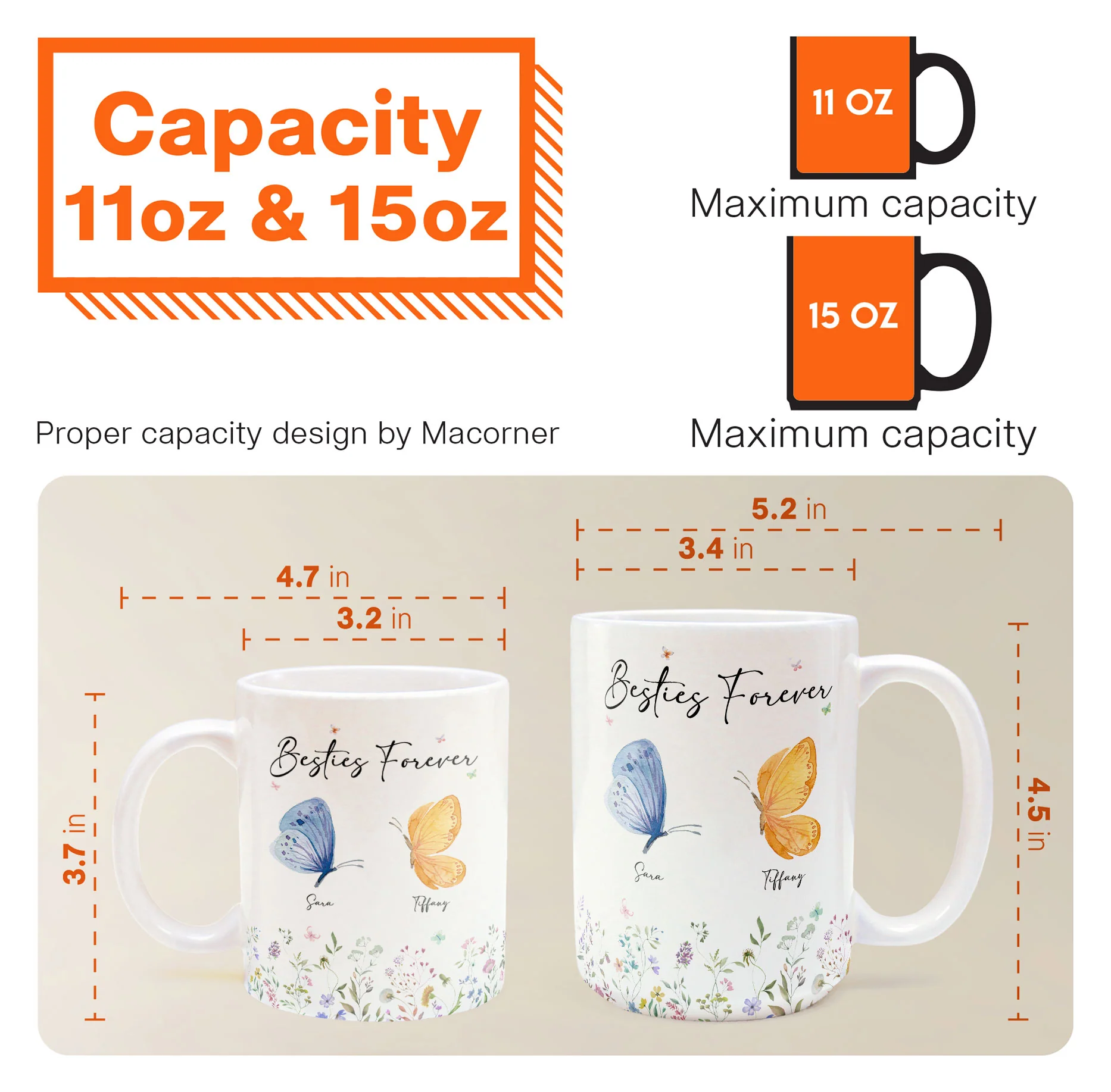 Besties Forever Butterfly Version - Personalized Mug - Image 7