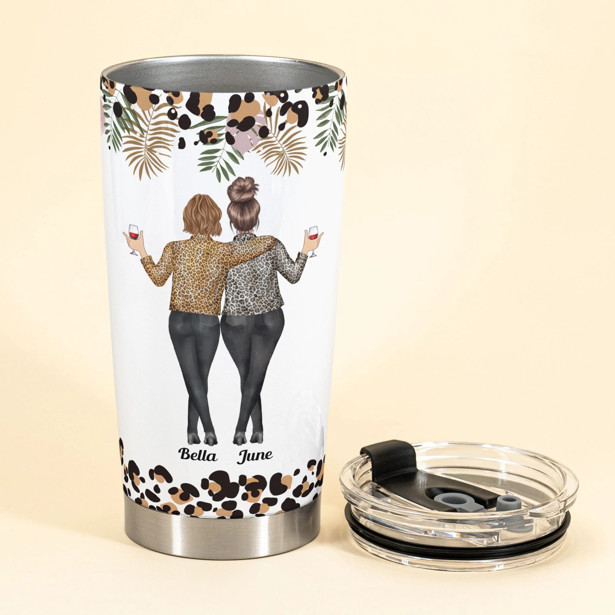 Besties Forever I'll Be There For You - Personalized Tumbler Cup - Birthday Friendship Gift For Besties, BFF, Soul Sisters - Image 3