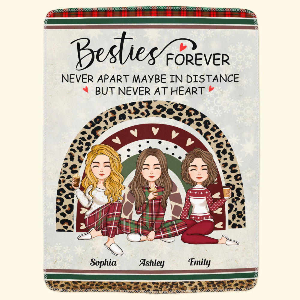 Besties Forever Never Apart - Personalized Blanket - Christmas, New Year Gift For Sisters, Sistas, Besties, Soul Sisters - Image 3