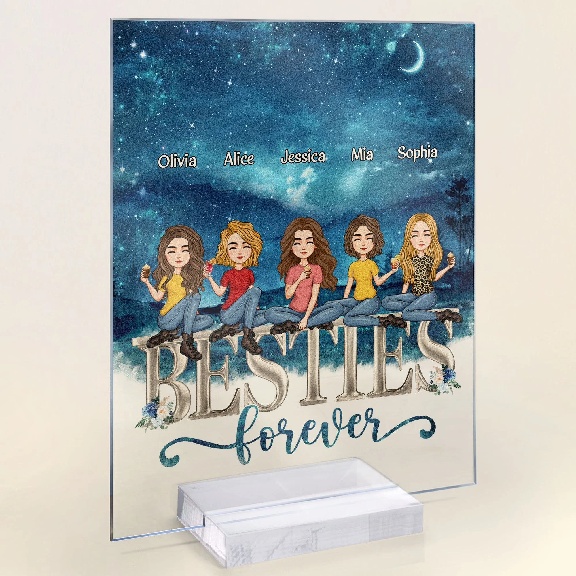 Besties Forever - Personalized Acrylic Plaque - Image 2