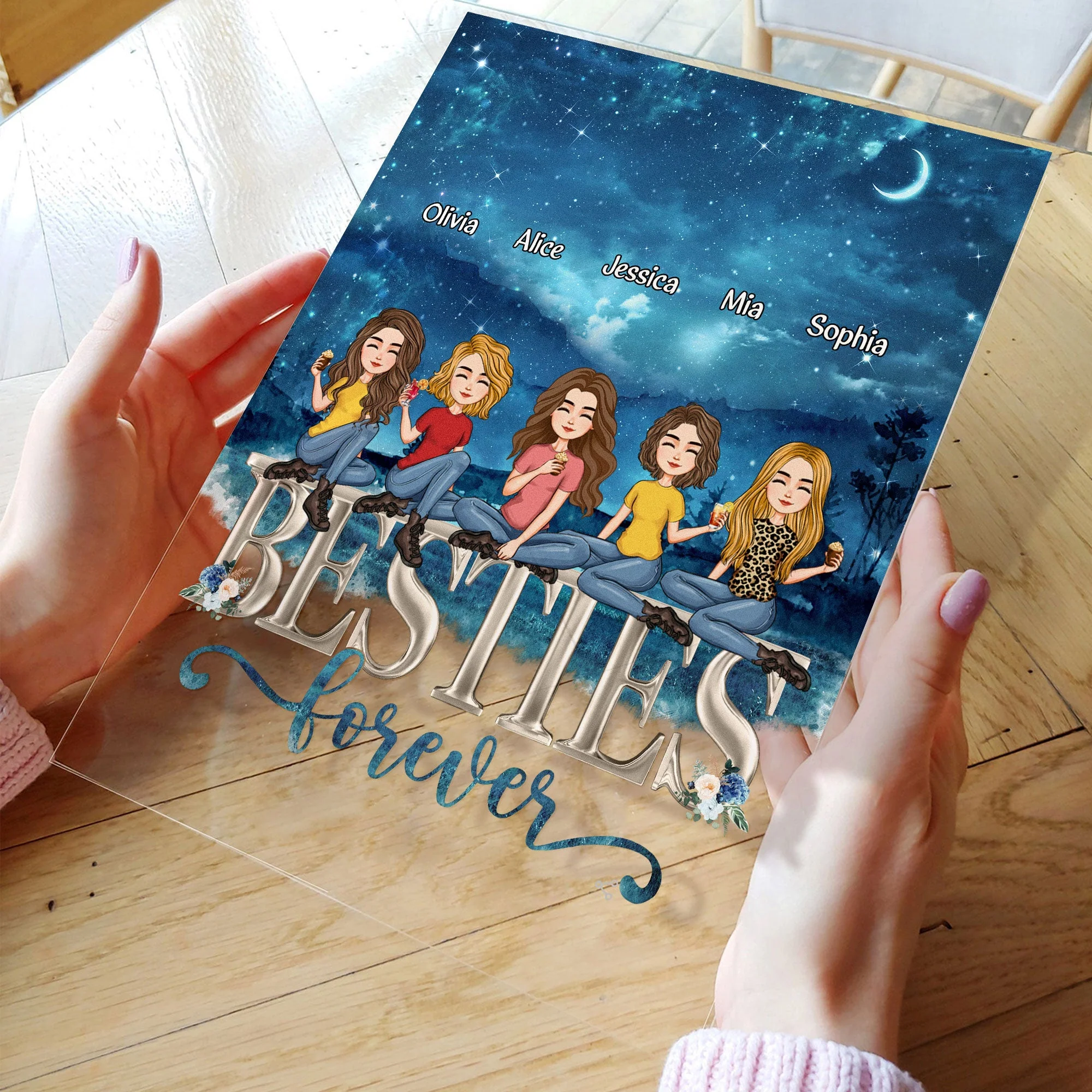 Besties Forever - Personalized Acrylic Plaque - Image 3