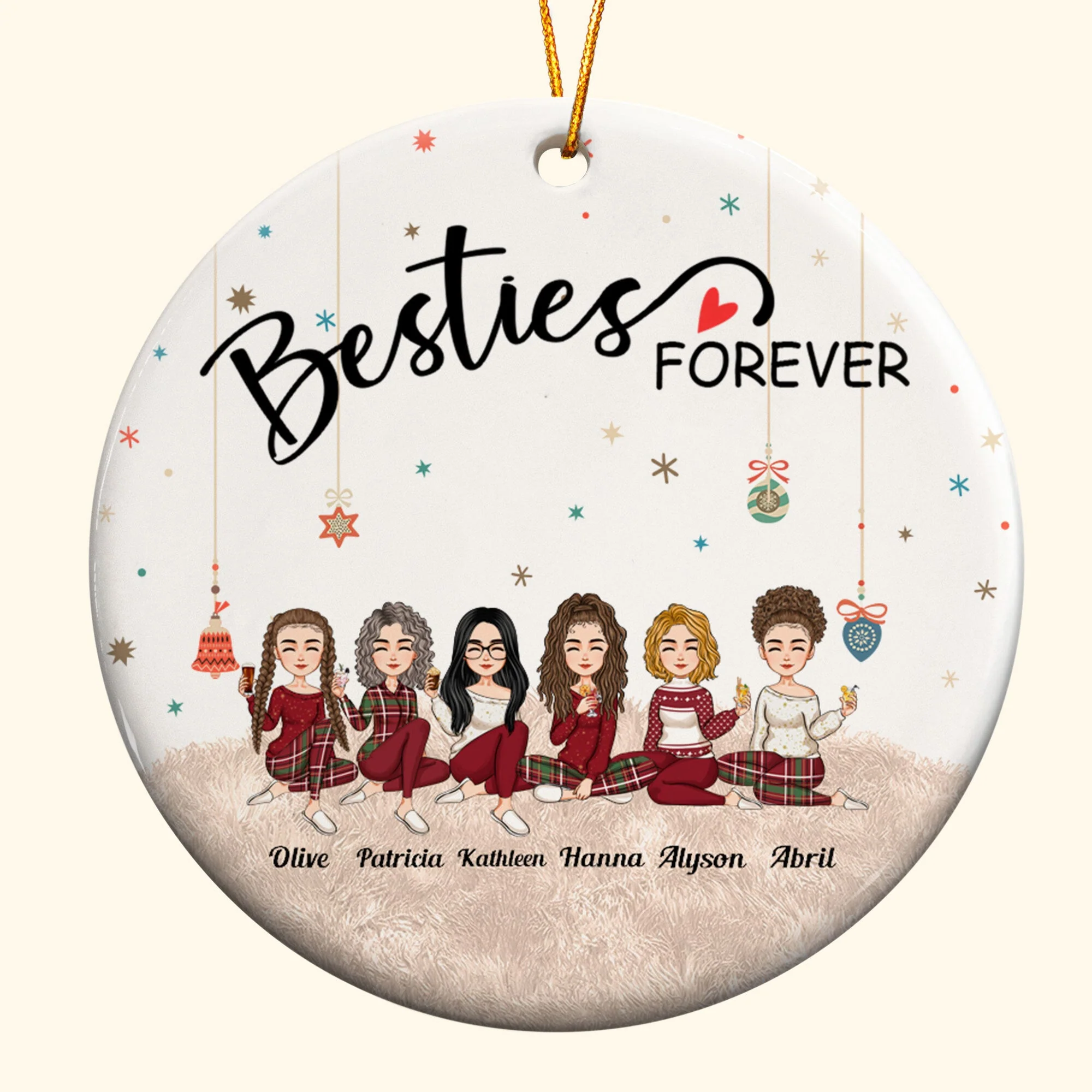 Besties Forever - Personalized Friends Ornament - Image 2