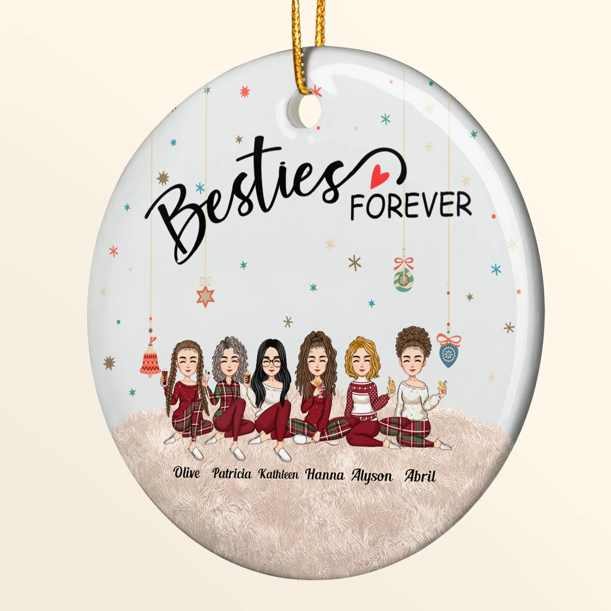 Besties Forever - Personalized Friends Ornament - Image 3