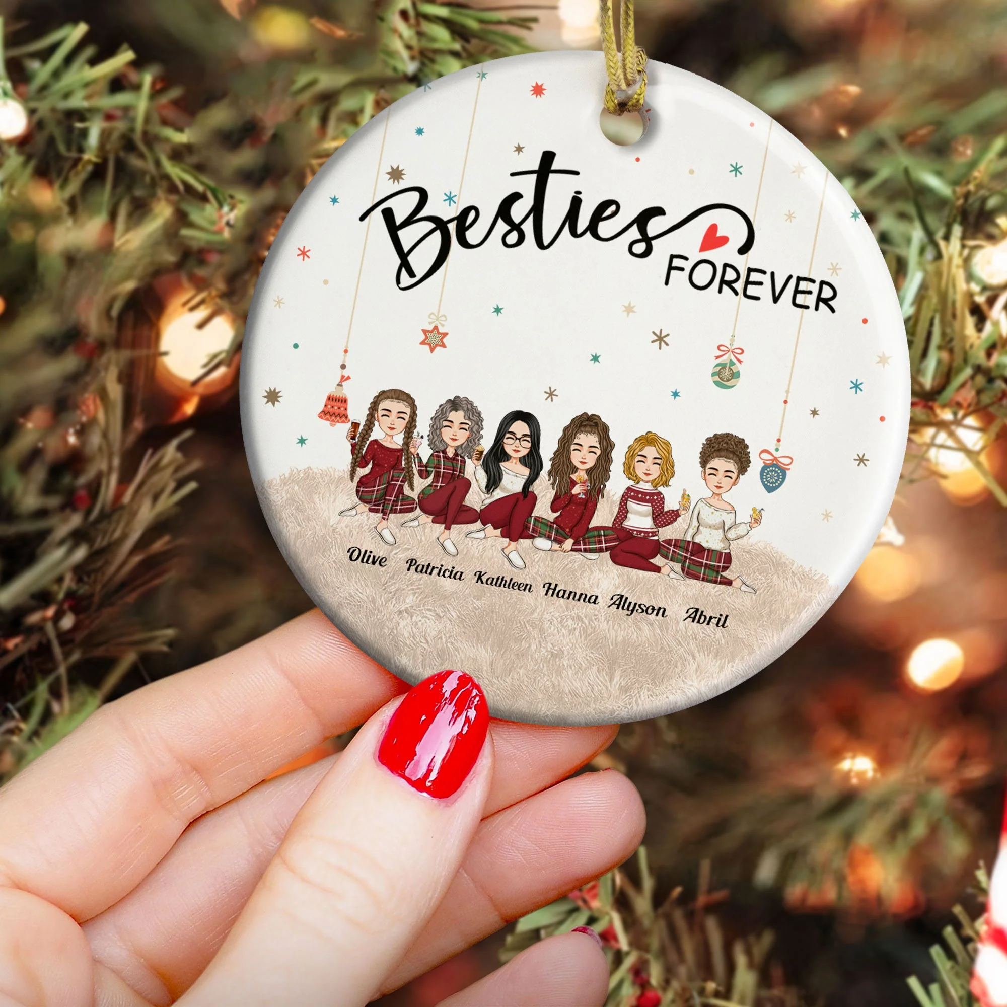 Besties Forever - Personalized Friends Ornament - Image 4