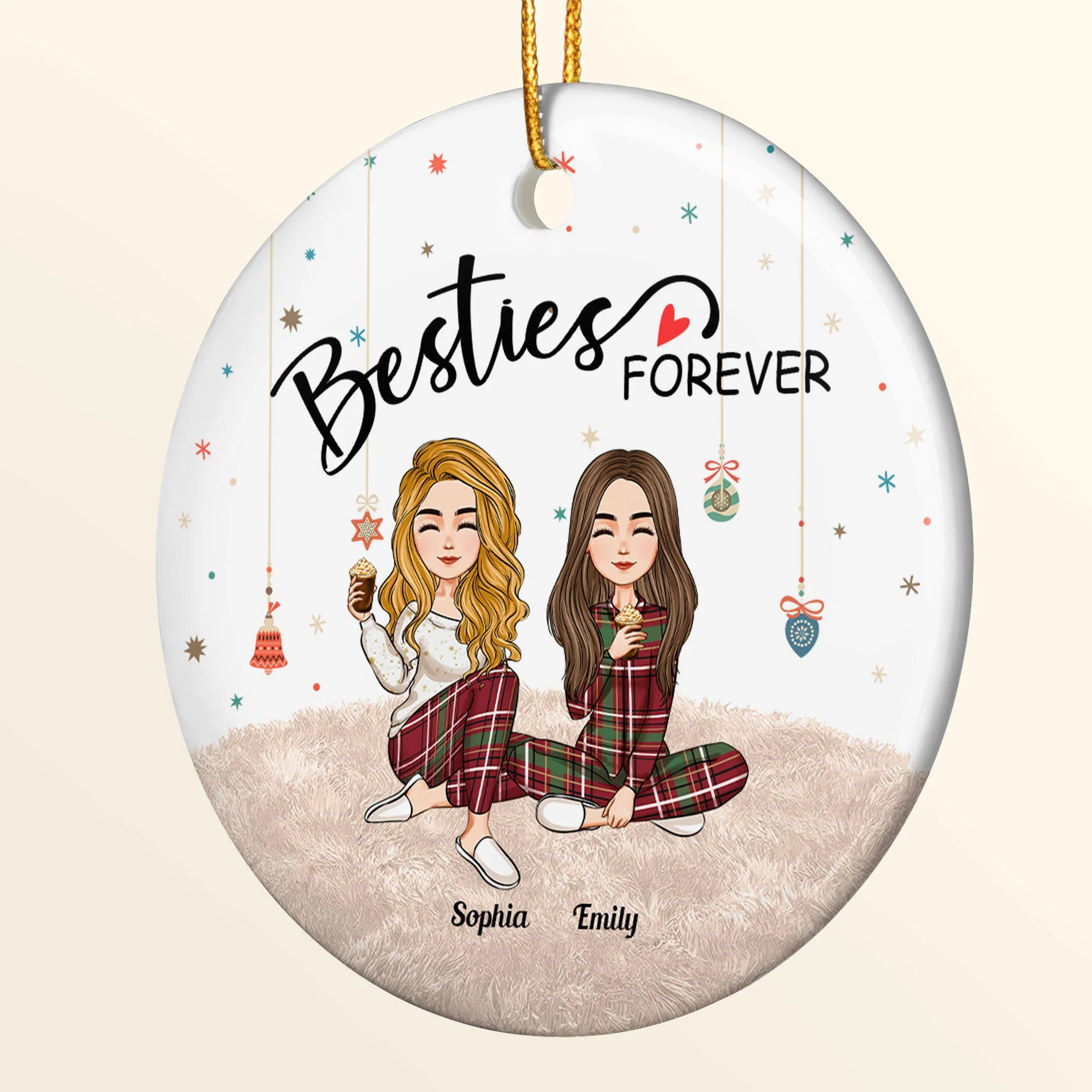 Besties Forever - Personalized Friends Ornament - Image 6