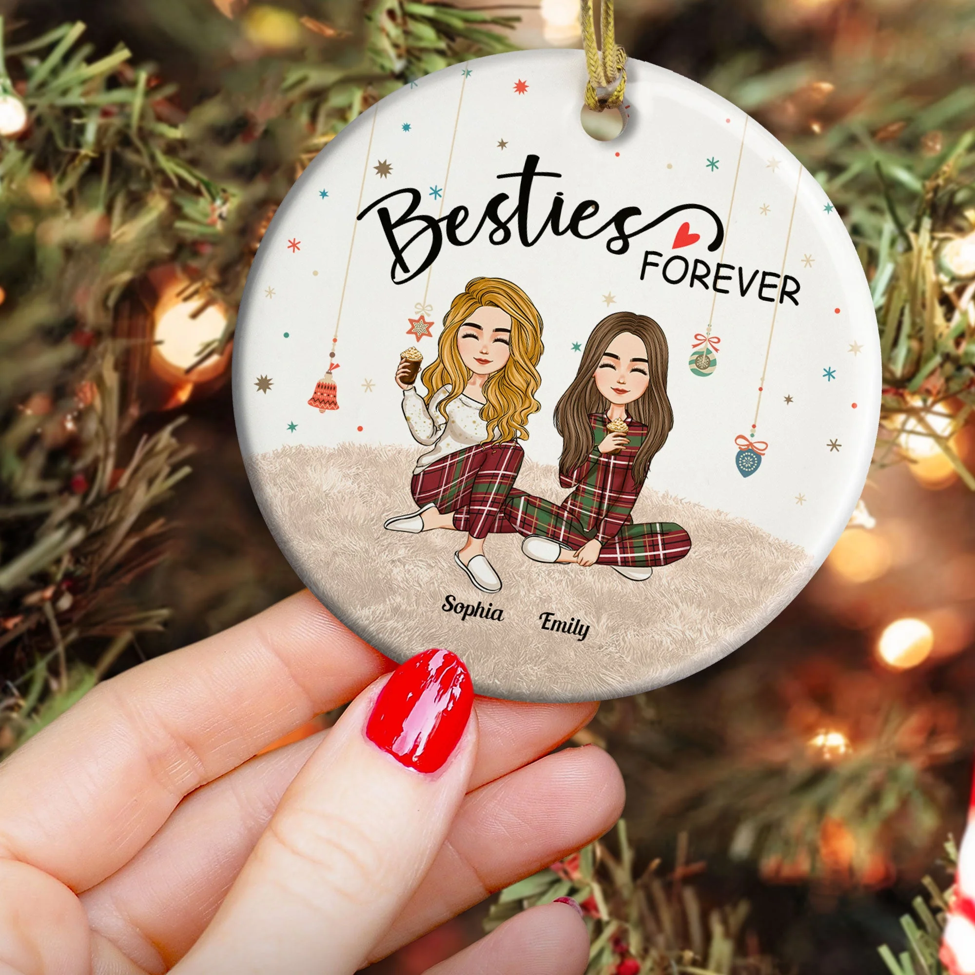 Besties Forever - Personalized Friends Ornament - Image 7