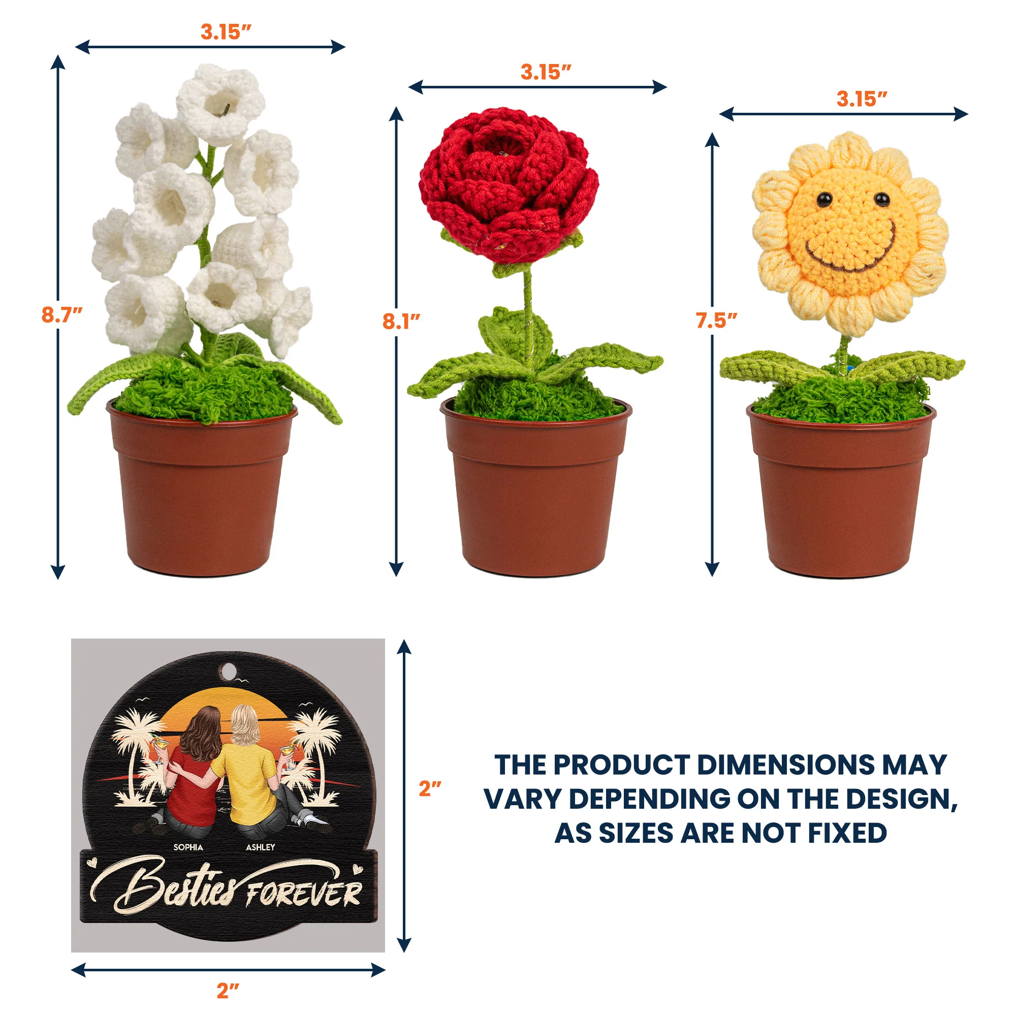 Besties Forever - Personalized Crochet Flower Lamp - Image 4