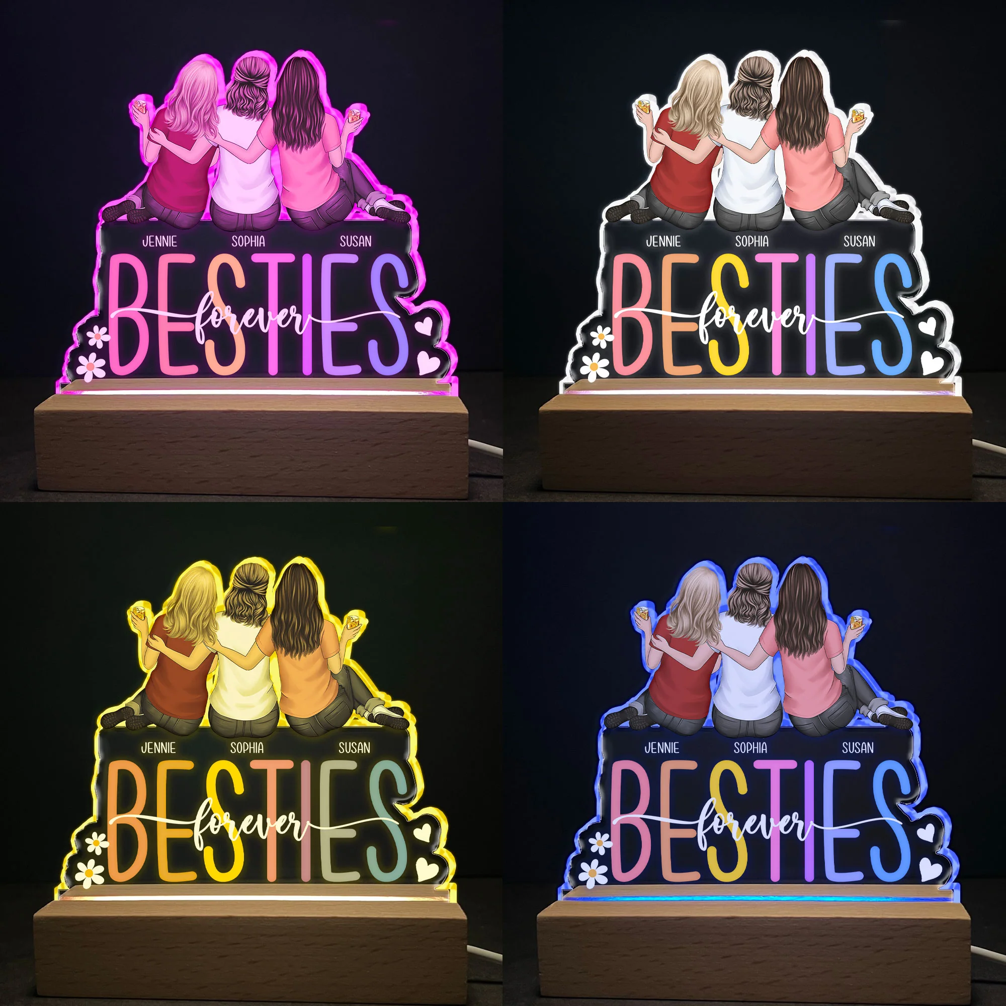 Besties Forever - Personalized LED Light - Image 4