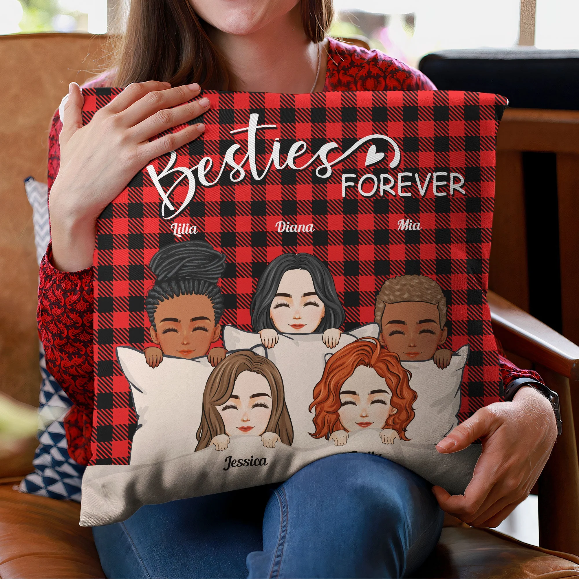 Besties Forever  - Personalized Pillow - Image 4