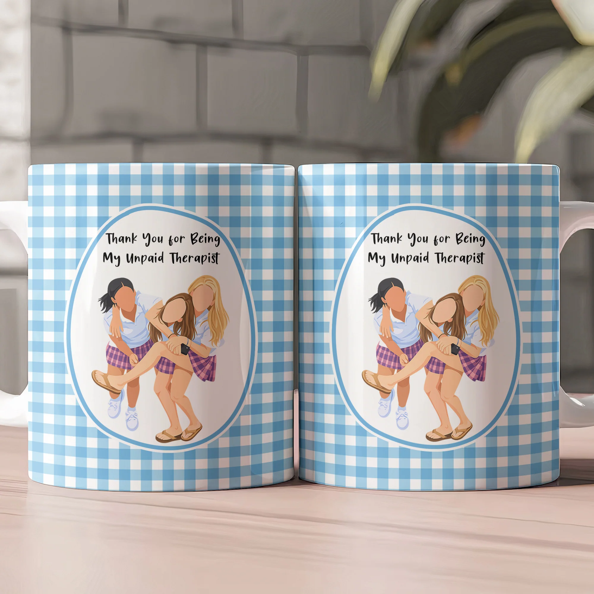 Besties Forever Turn Your Photo Into Faceless Art Style - Personalized Mug - Image 4