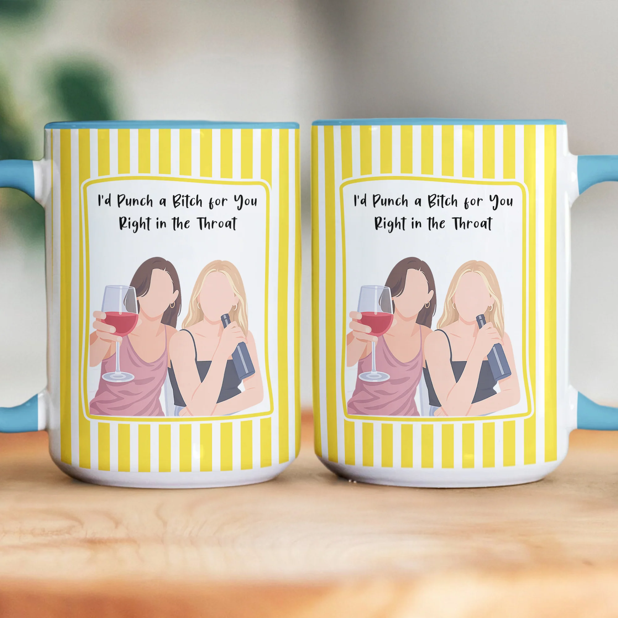 Besties Forever Turn Your Photo Into Faceless Art Style - Personalized Mug - Image 7