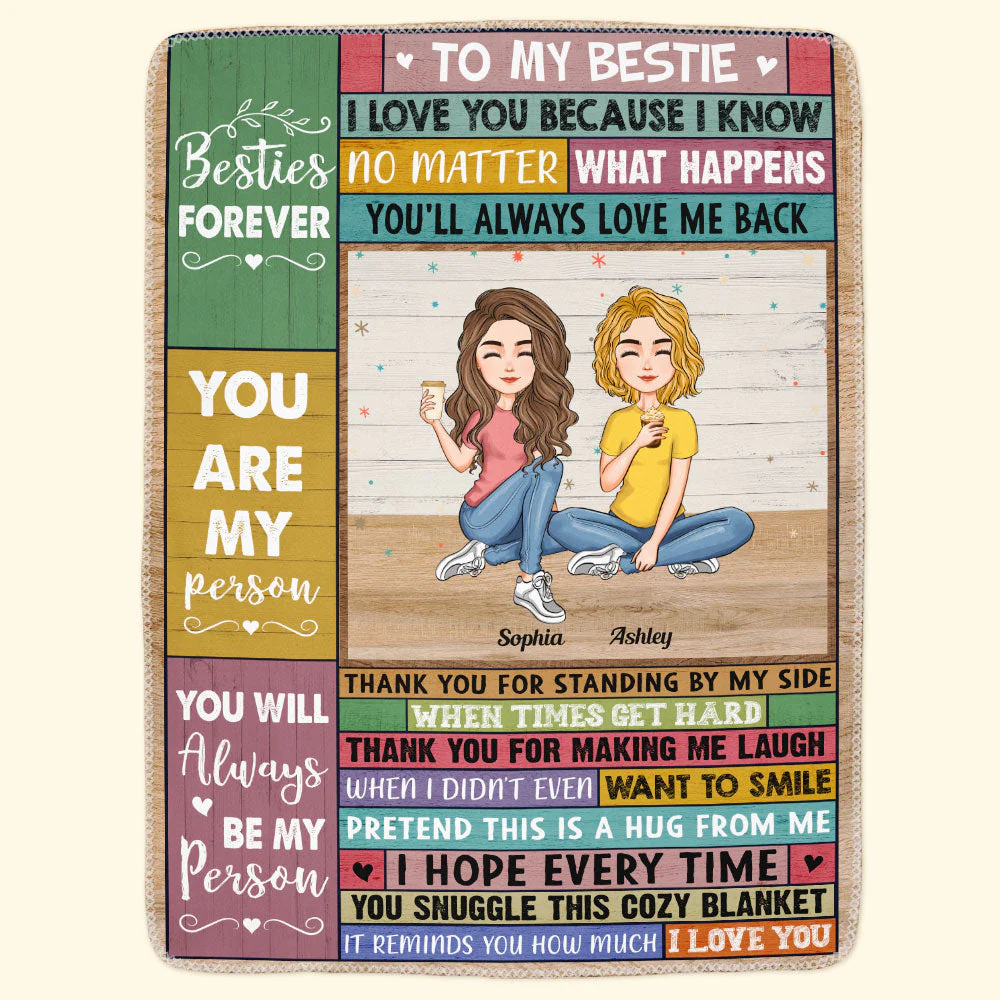 Besties Forever You Are My Person - Personalized Friend Blanket - Image 3