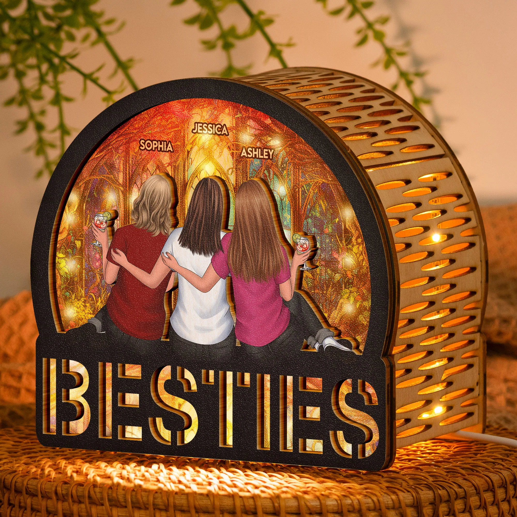 Besties - Personalized Lantern Night Light - Image 2