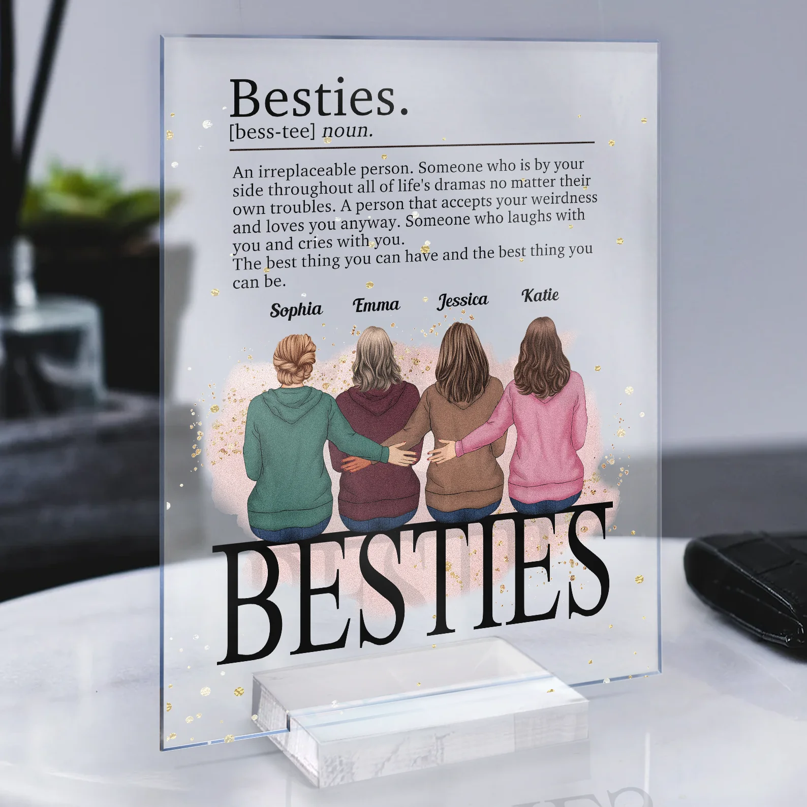 Besties Sisters Definition - Personalized Acrylic Plaque - Image 2