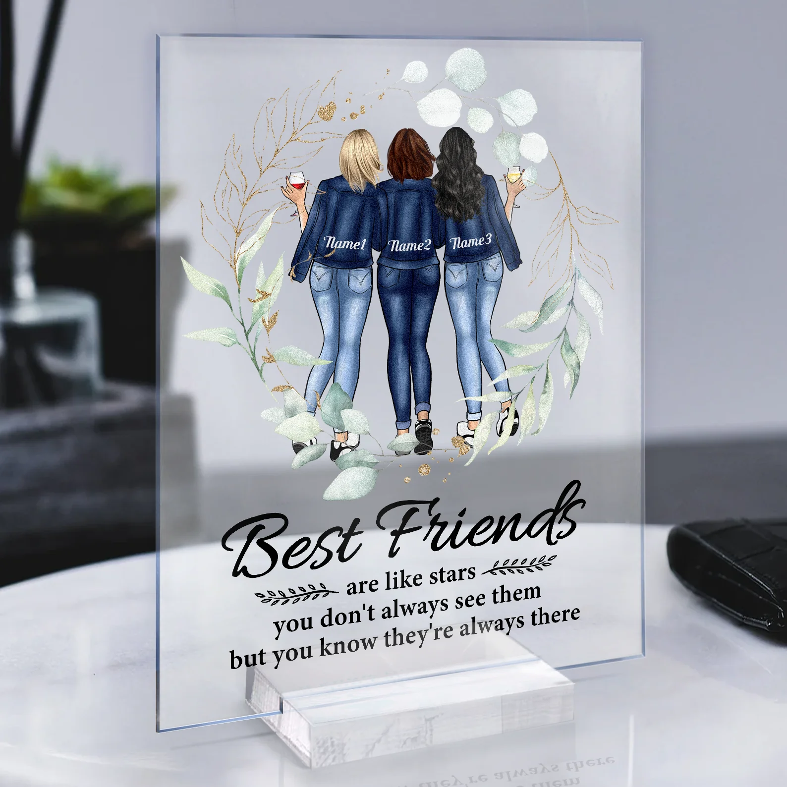 Besties Sisters Make The Good Times Better - Personalized Acrylic Plaque - Image 2