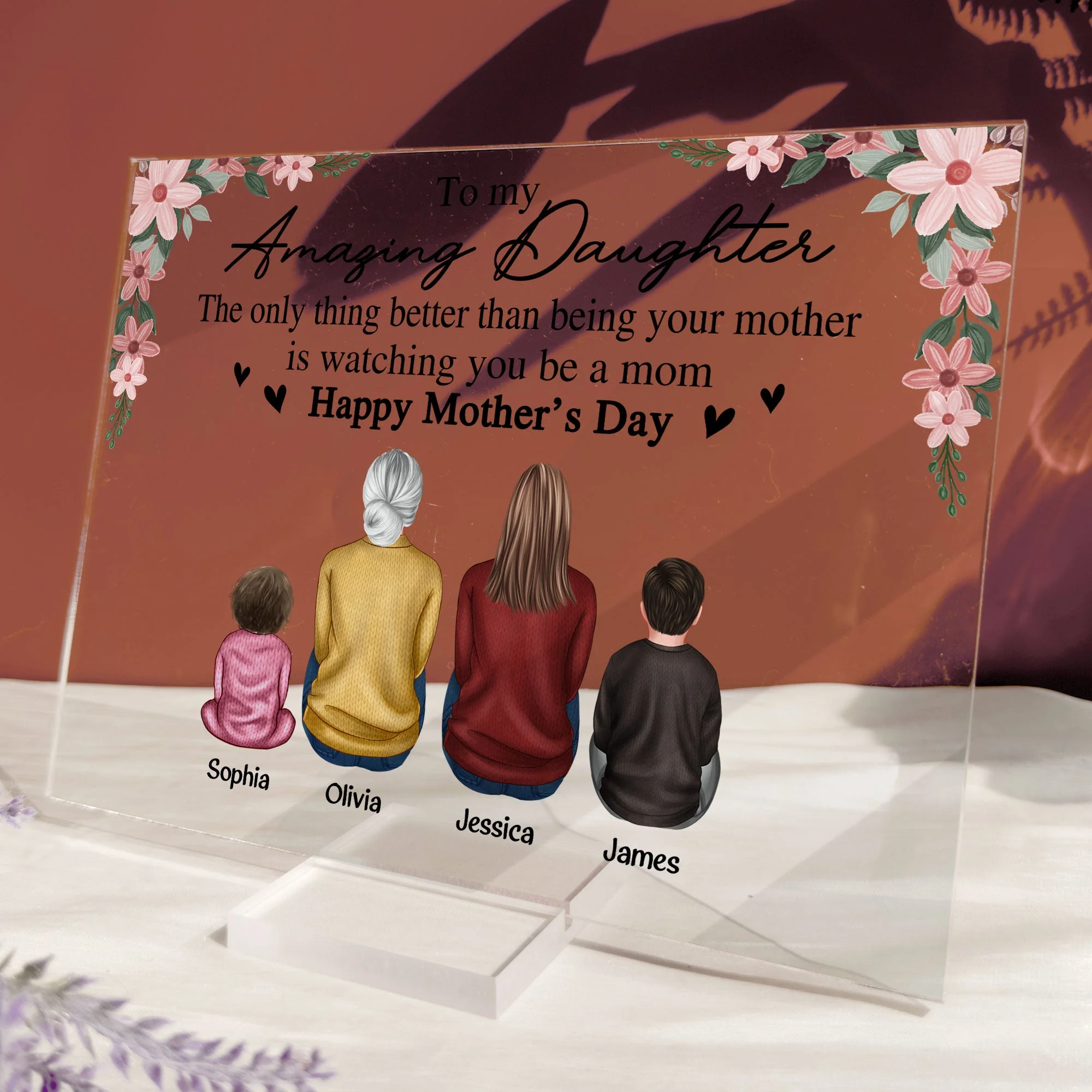 Better Being Your Mother Is Watching You Be A Mom - Personalized Acrylic Plaque - Image 4