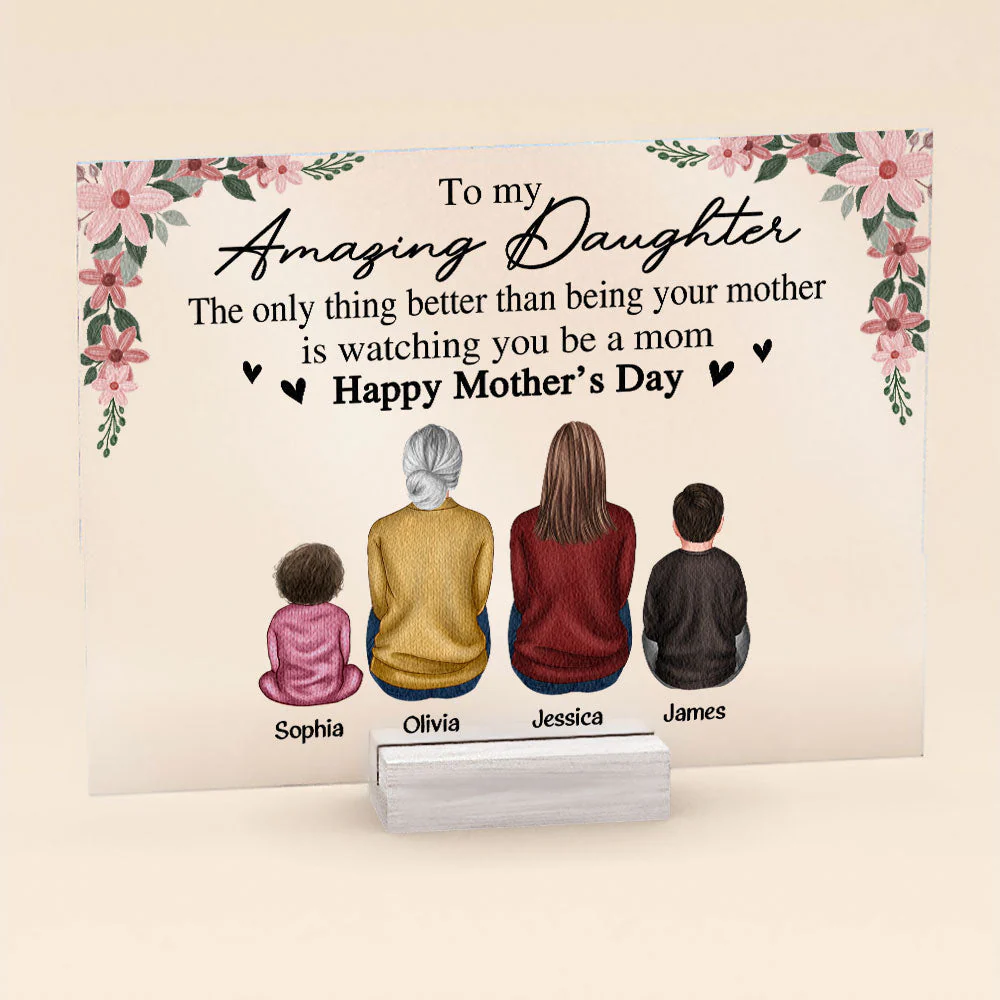 Better Being Your Mother Is Watching You Be A Mom - Personalized Acrylic Plaque - Image 5