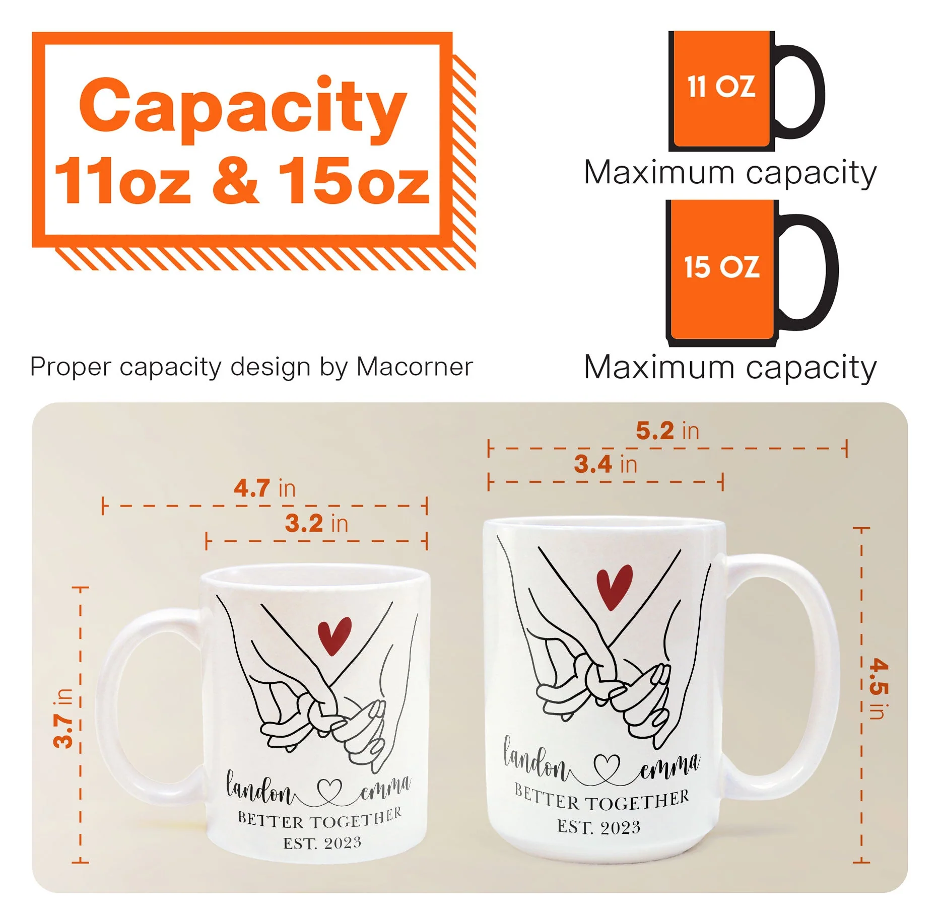 Better Together Holding Hand Couples Anniversay - Personalized Mug - Image 6