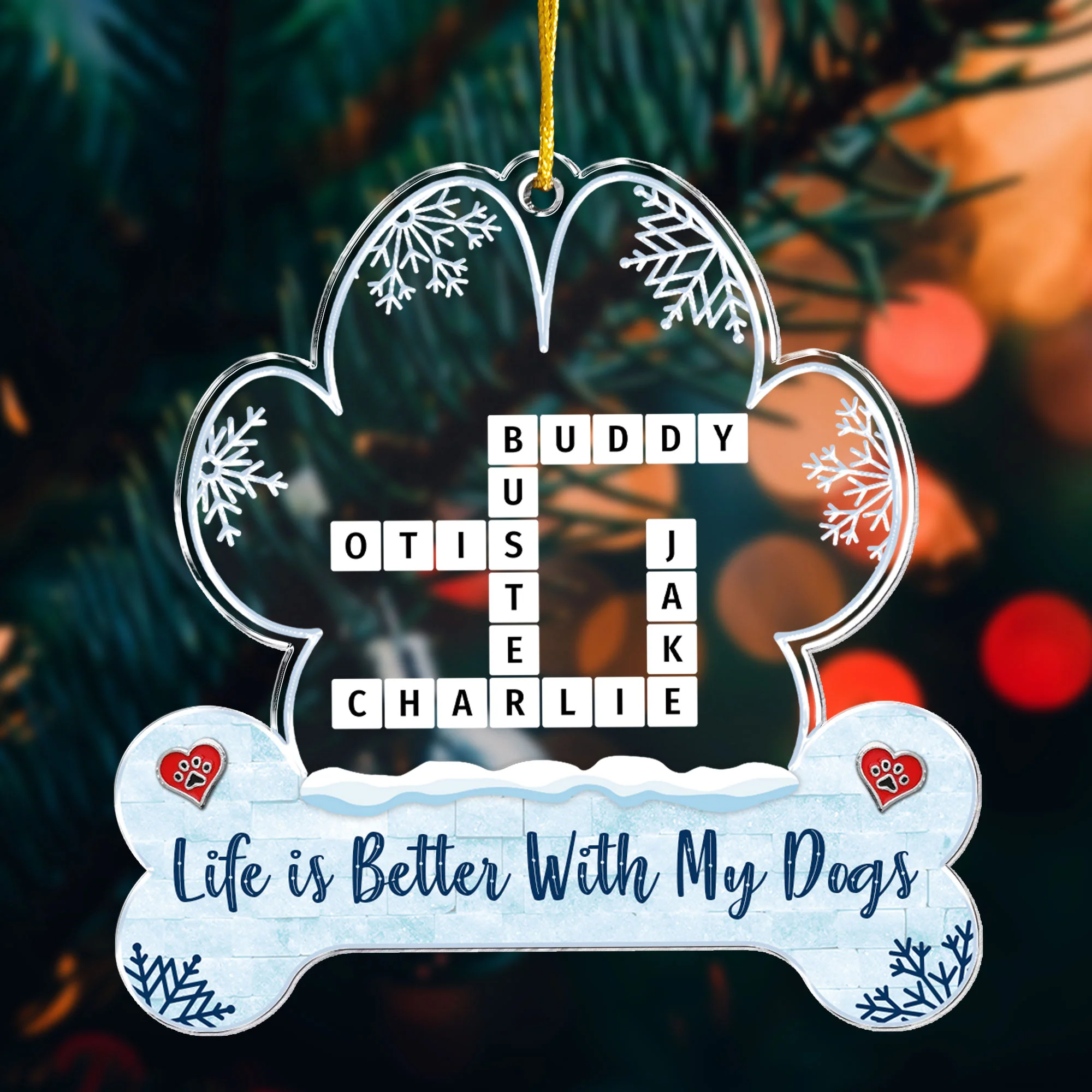 Better With My Dog - Personalized Acrylic Ornament - Image 4